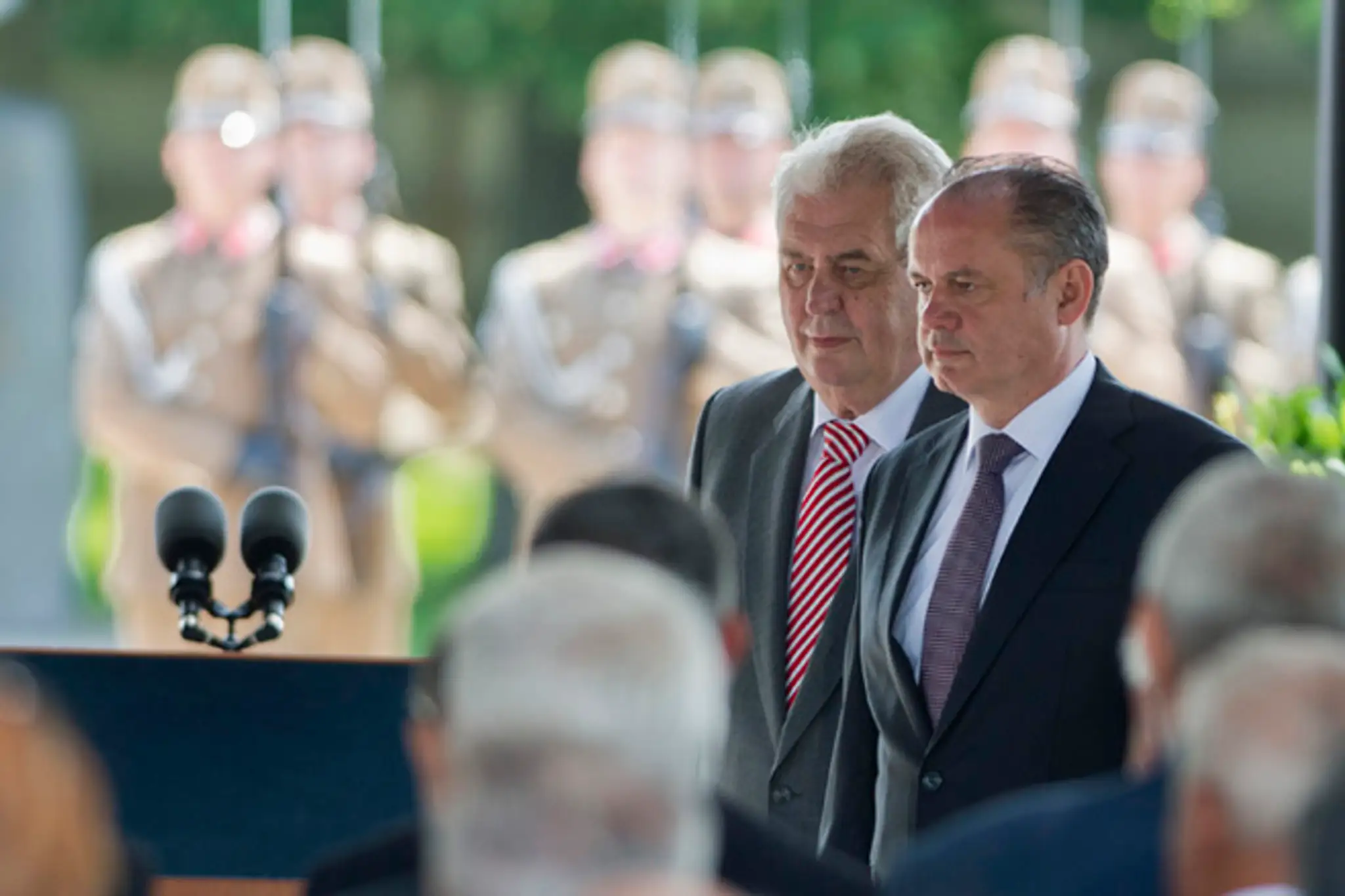 Prezidenti - Andrej Kiska a Miloš Zeman.