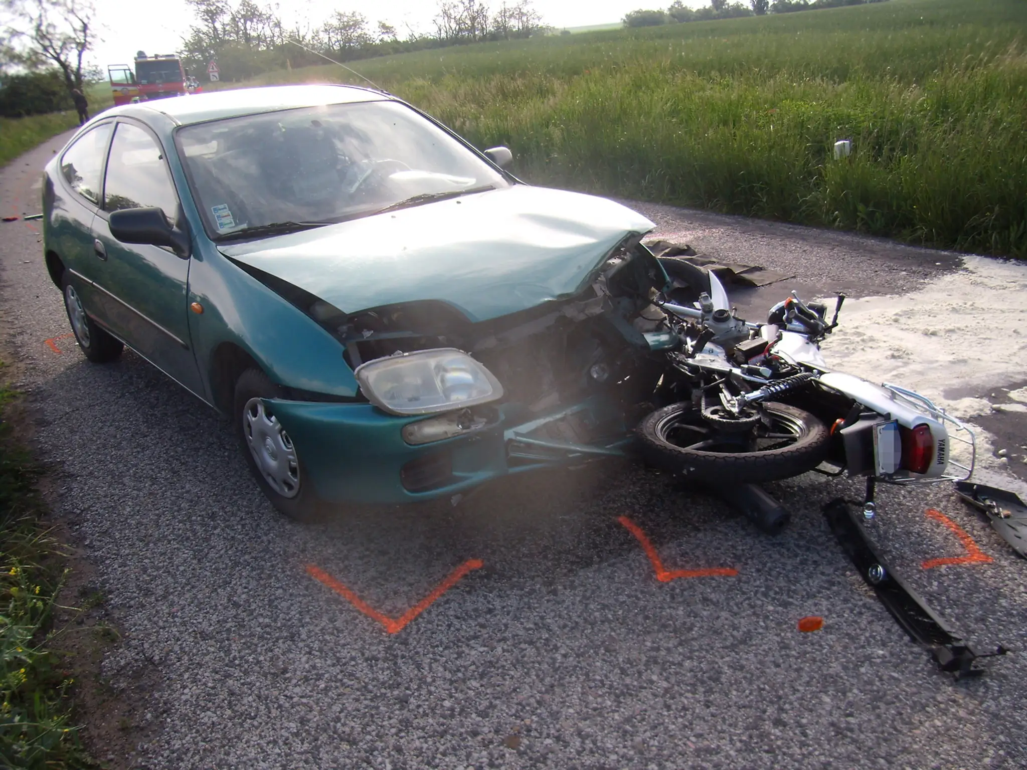 Nehoda motocyklistu pri obci Gbelce.