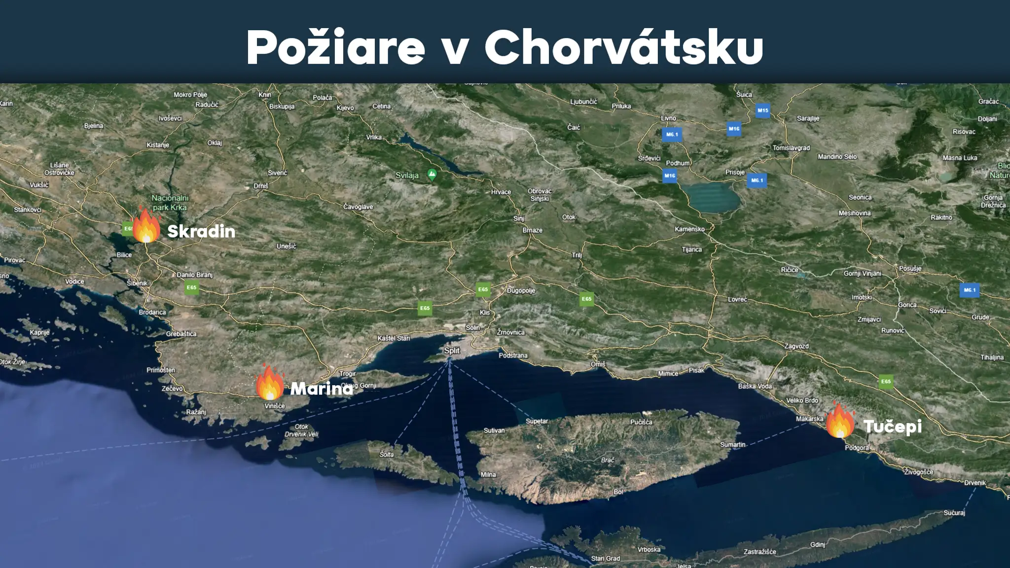 Požiare v Chorvátsku.