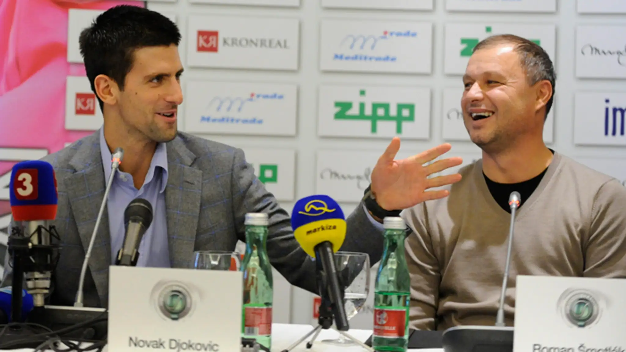 Novak Djokovič a Marián Vajda na archívnej snímke.