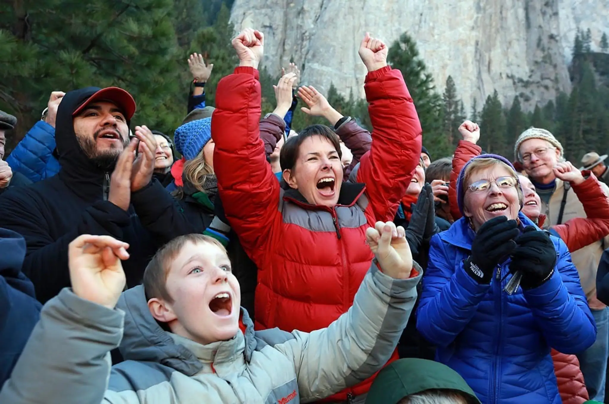 Horolezci v Yosemitskom parku.