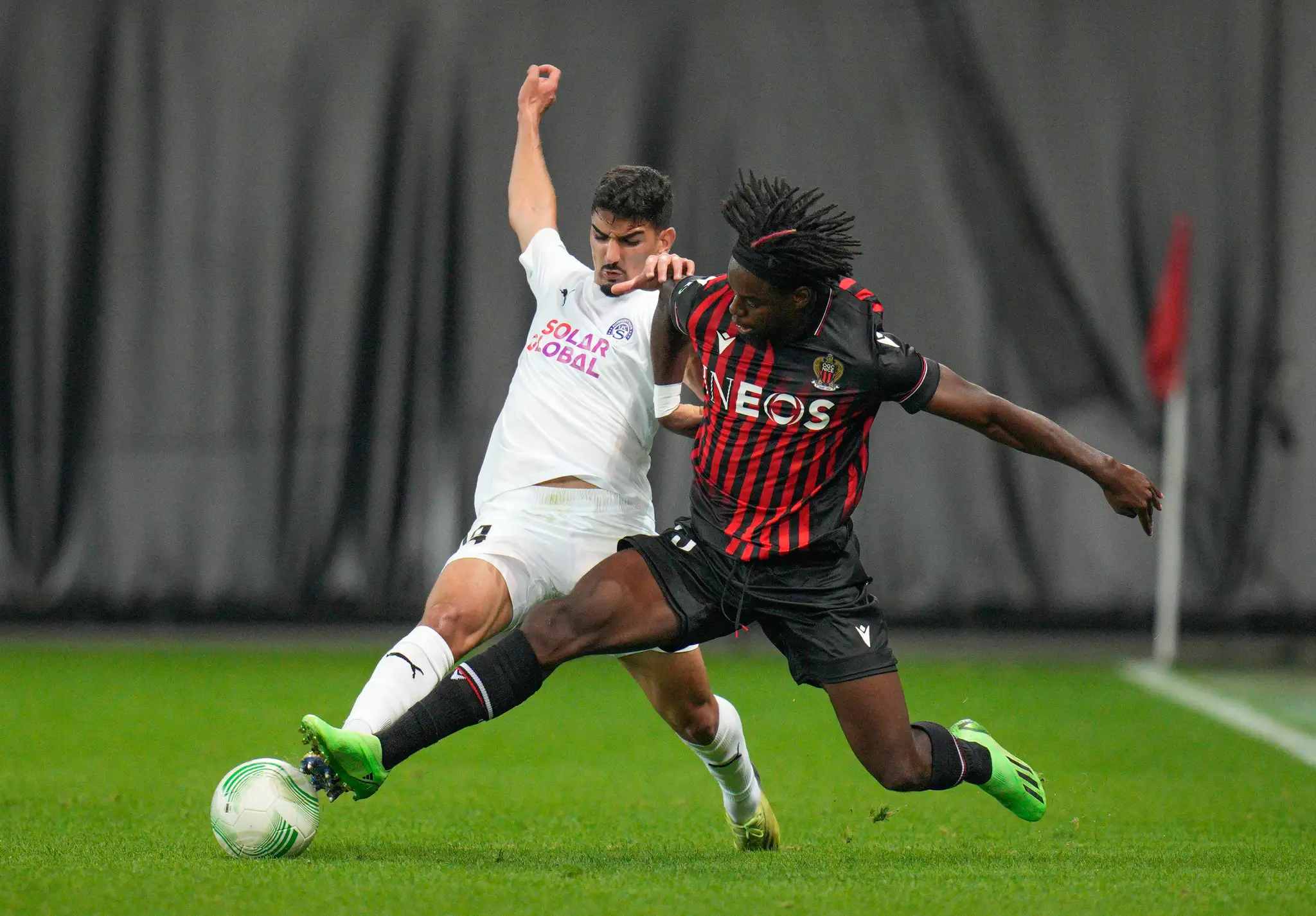 Momentka zo zápasu OGC Nice - 1. FC Slovácko