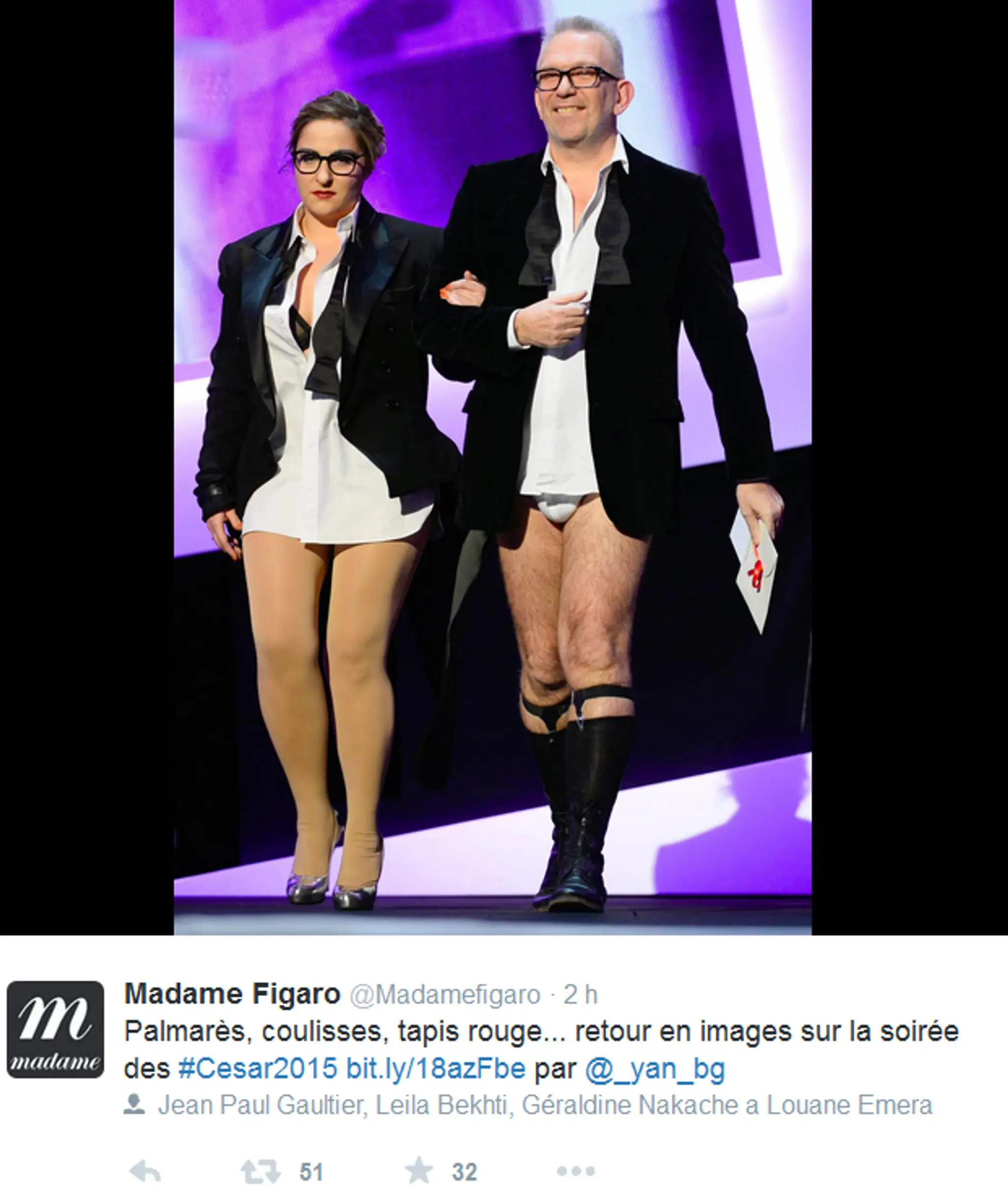 Jean Paul Gaultier na odovzdávaní Césarov