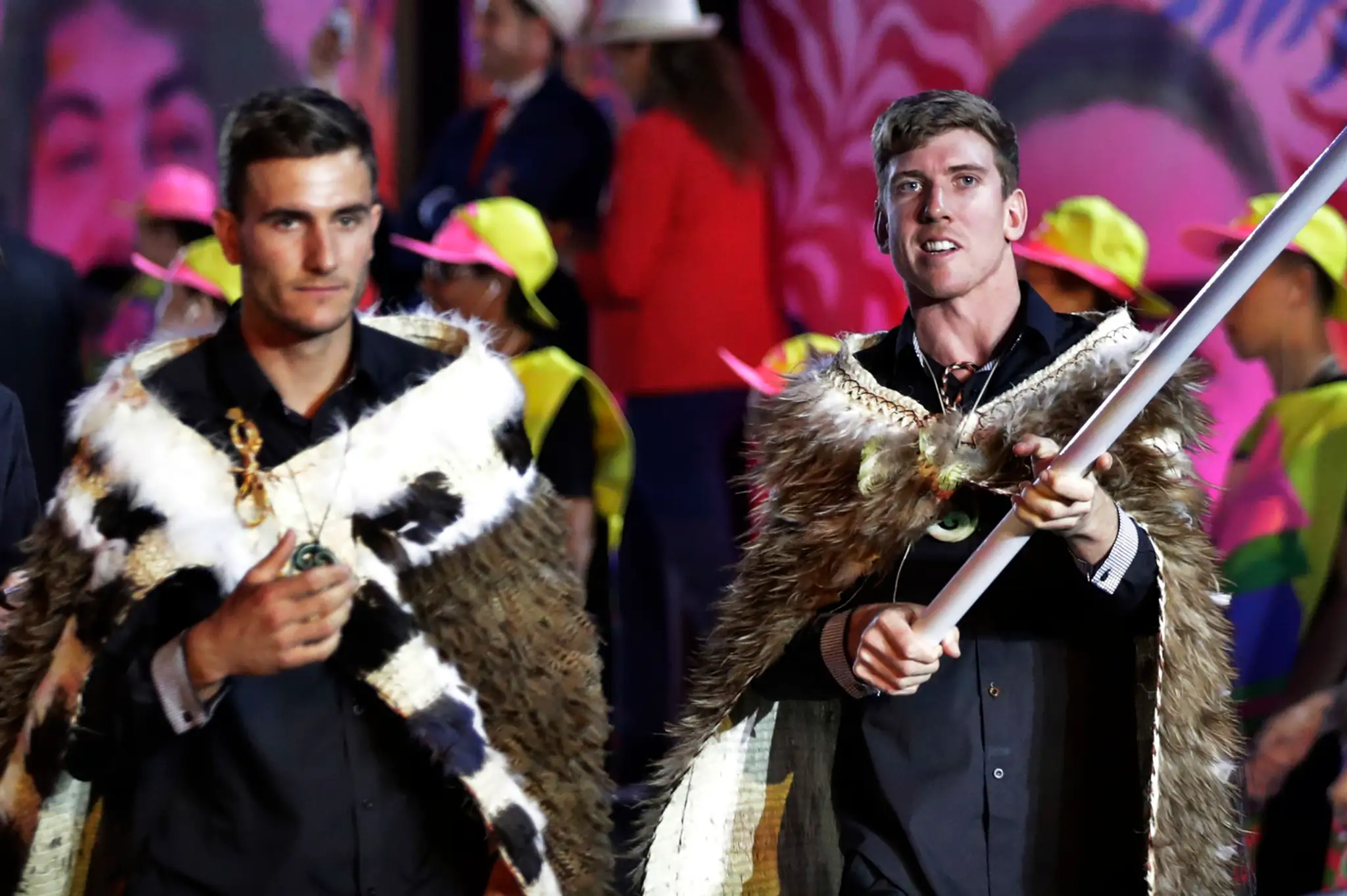 Novozélandski členovia počas otváracieho ceremoniálu OH v Riu.