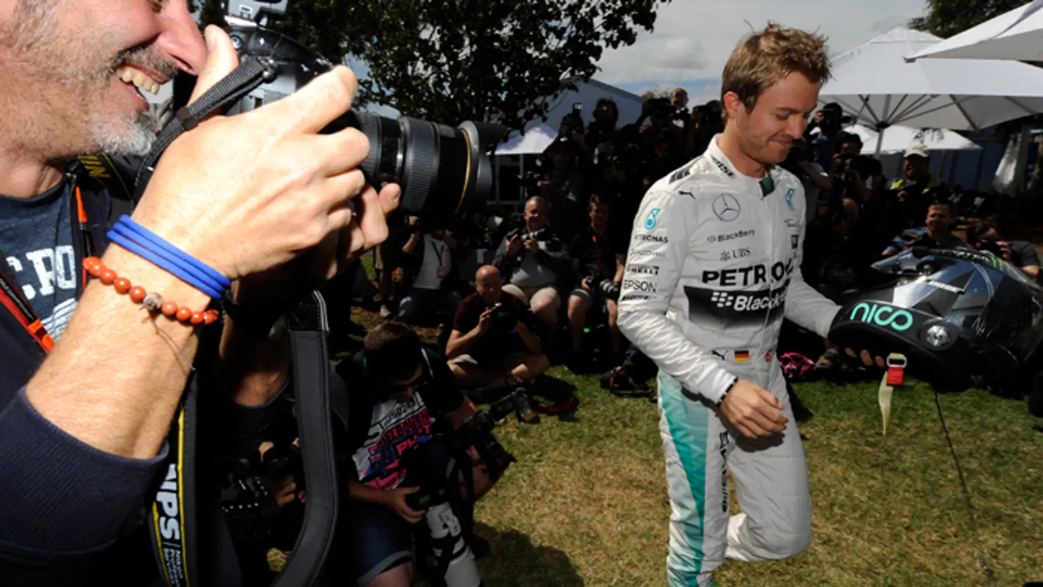 Jazdec Mercedesu Nico Rosberg.