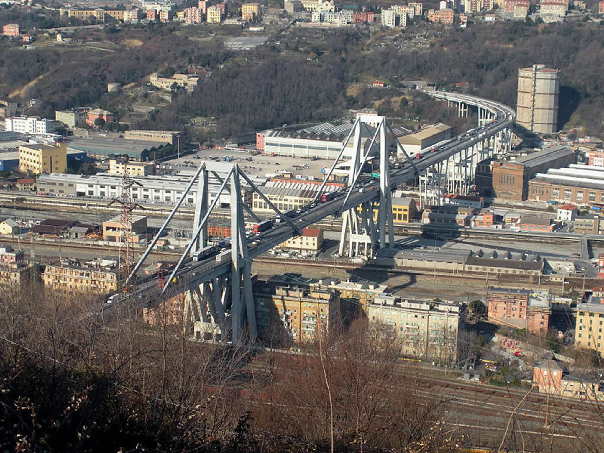 Most Morandi na snímke z roku 2012.