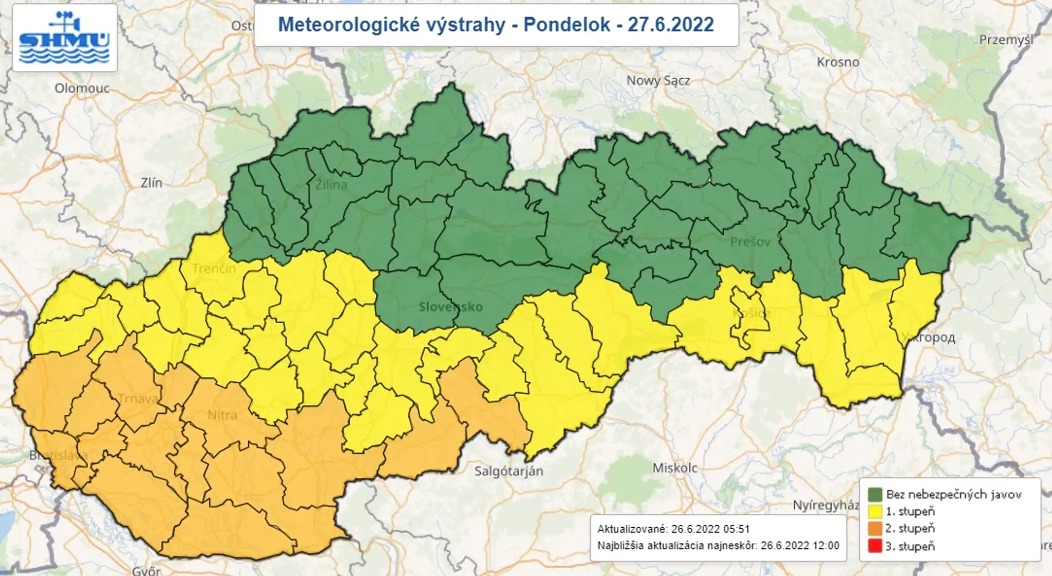 Výstraha na pondelok