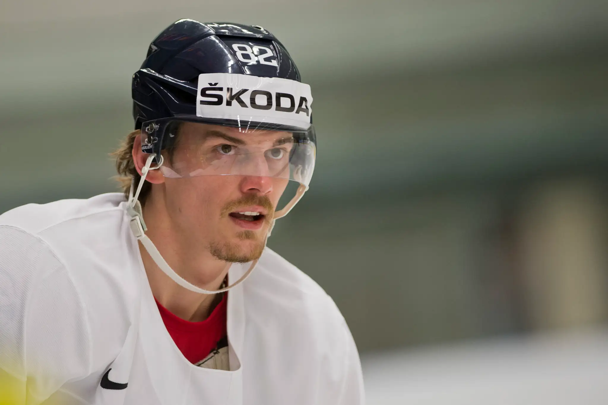 Kapitán Tomáš Kopecký počas tréningu deň pred prvým slovenským zápasom na MS 2015 v Česku.
