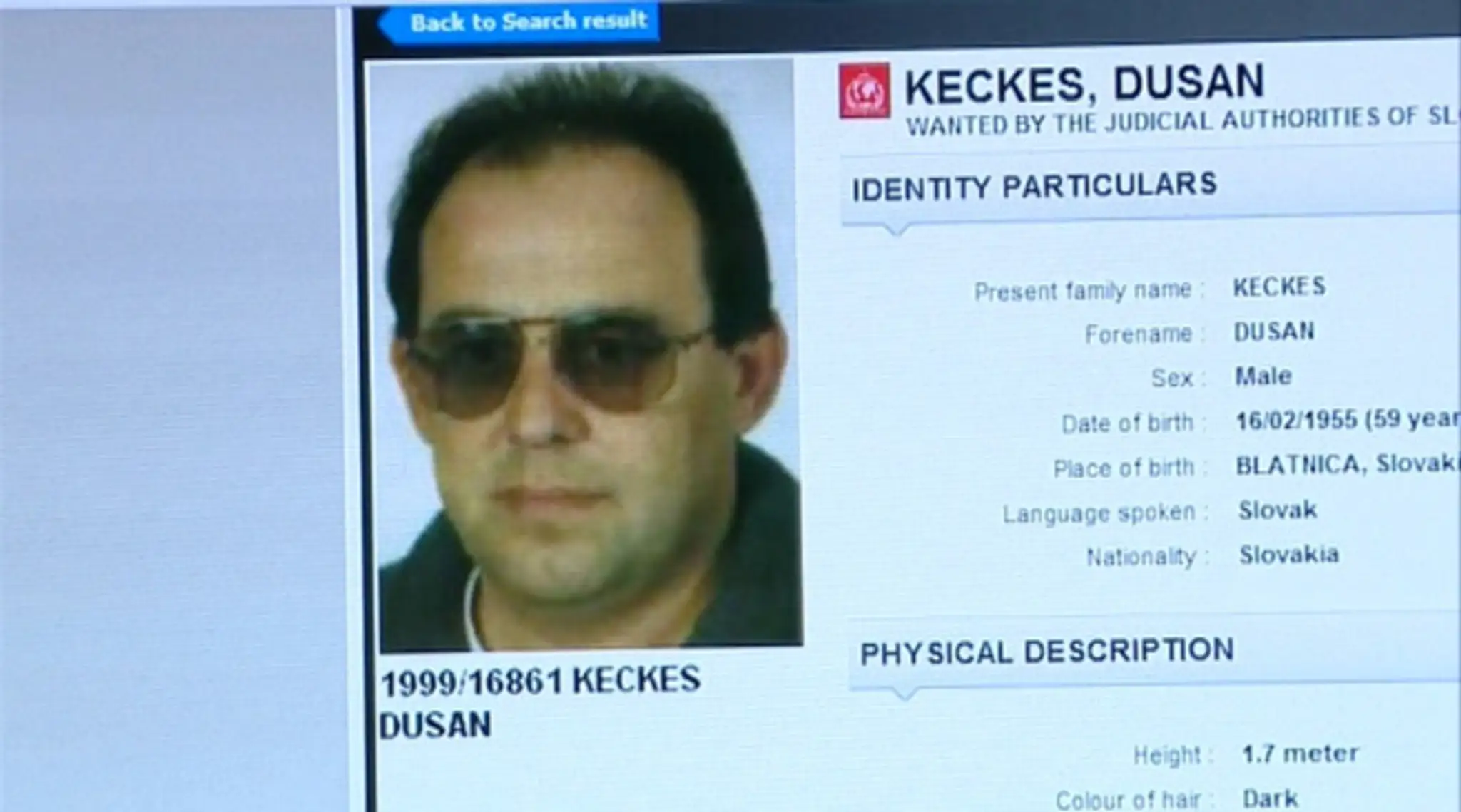 Hľadaný Dušan Keškéš