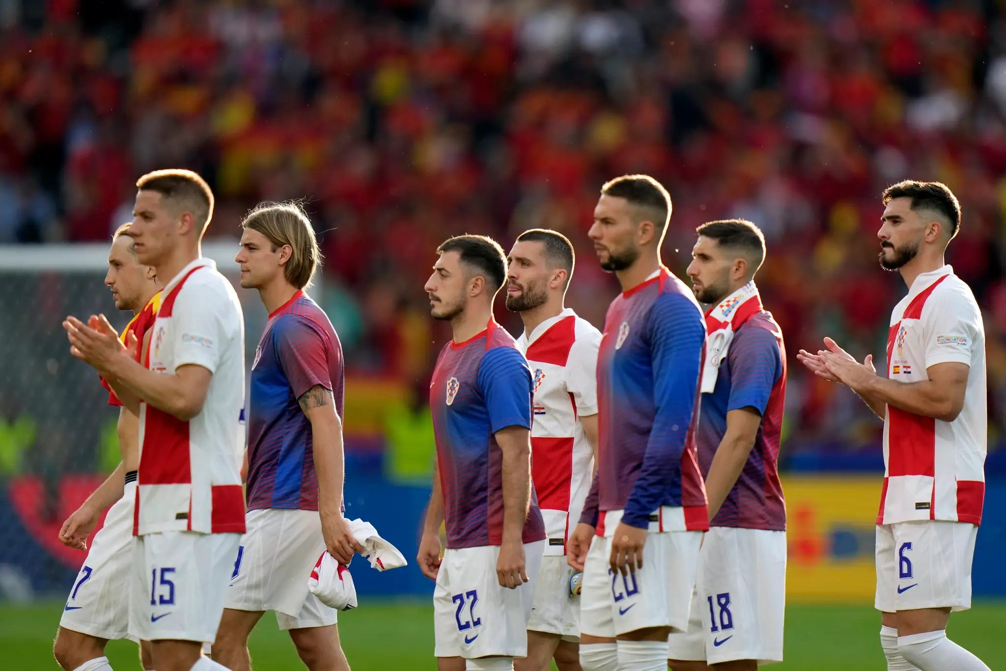 Chorvátski futbalisti boli po zápase sklamaní.
