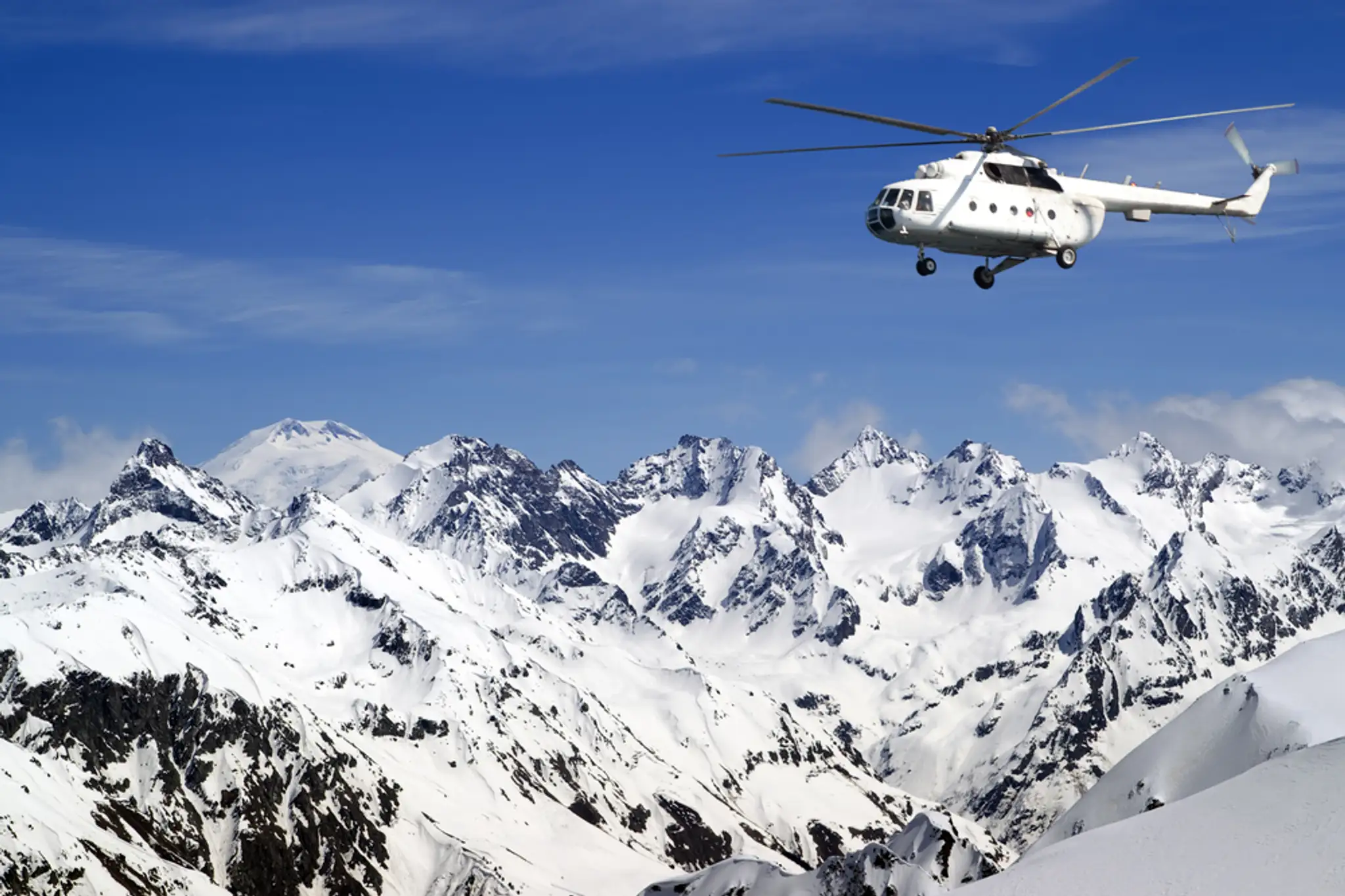 Heli-skiing.