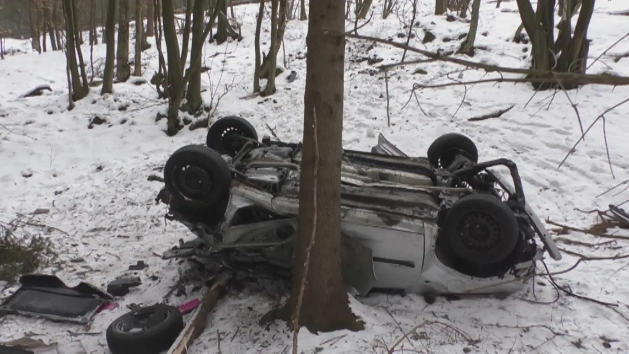 Auto sa zrútilo do priekopy a zastavil ho až strom.