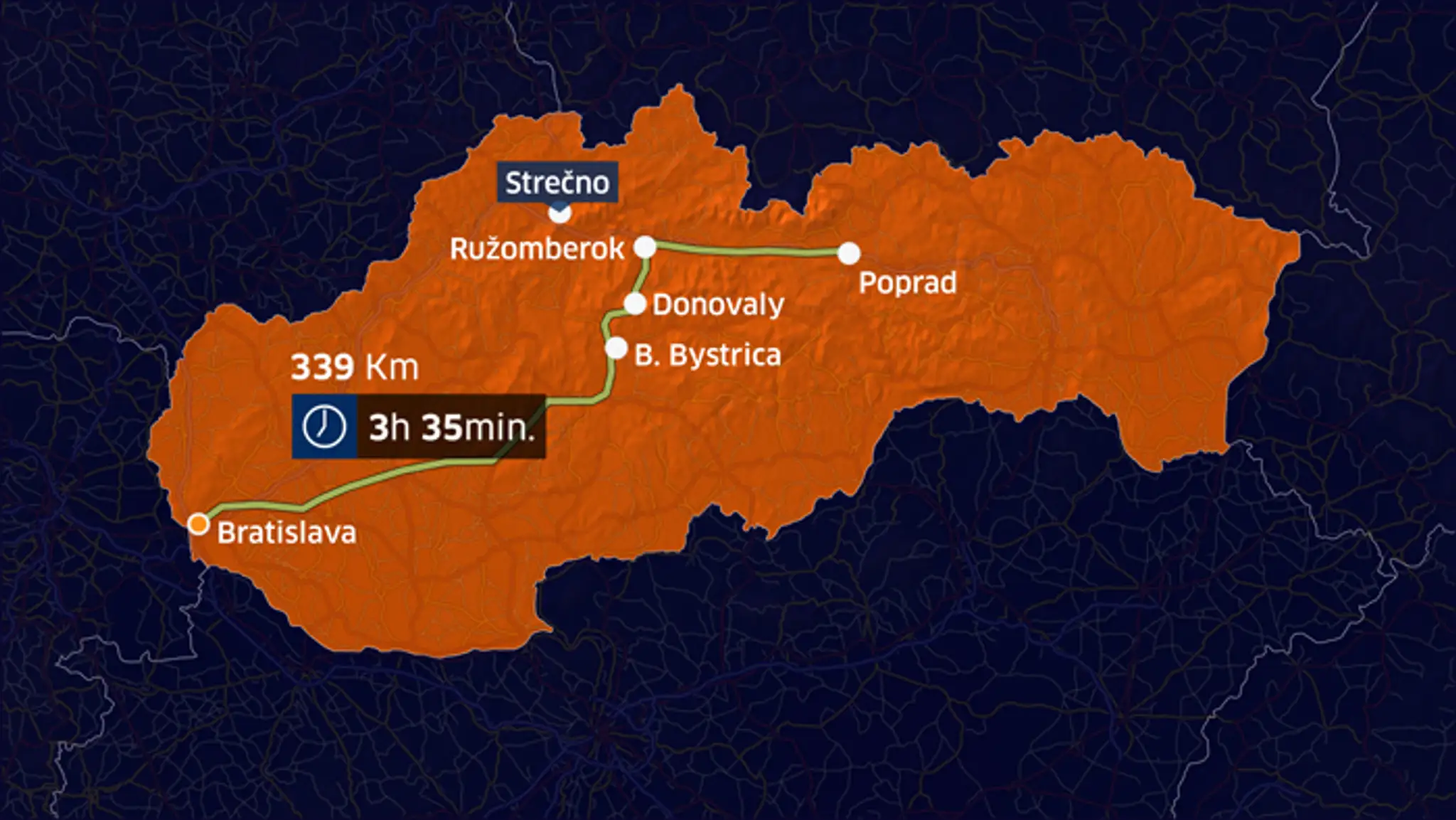 Obchádzková trasa Strečna č. 2 cez Donovaly.