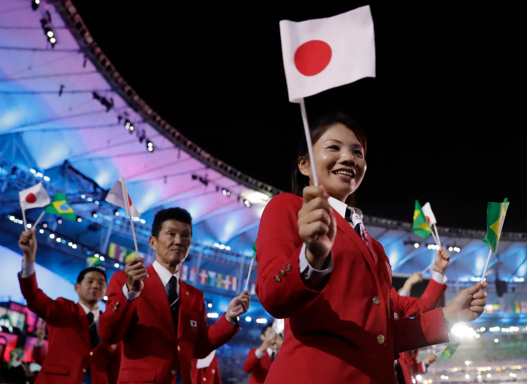 Japonská výprava počas otváracieho ceremoniálu OH v Riu.