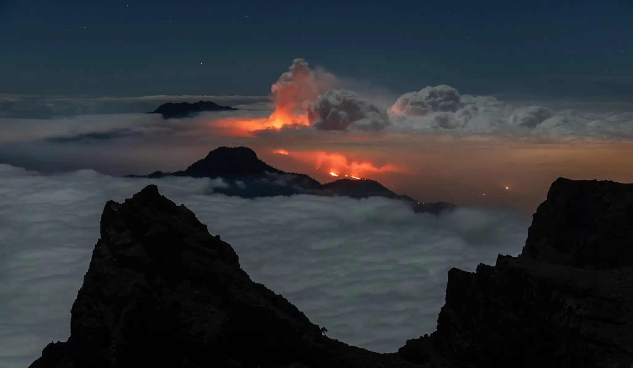 Erupcia sopky Cumbre Vieja na ostrove La Palma.