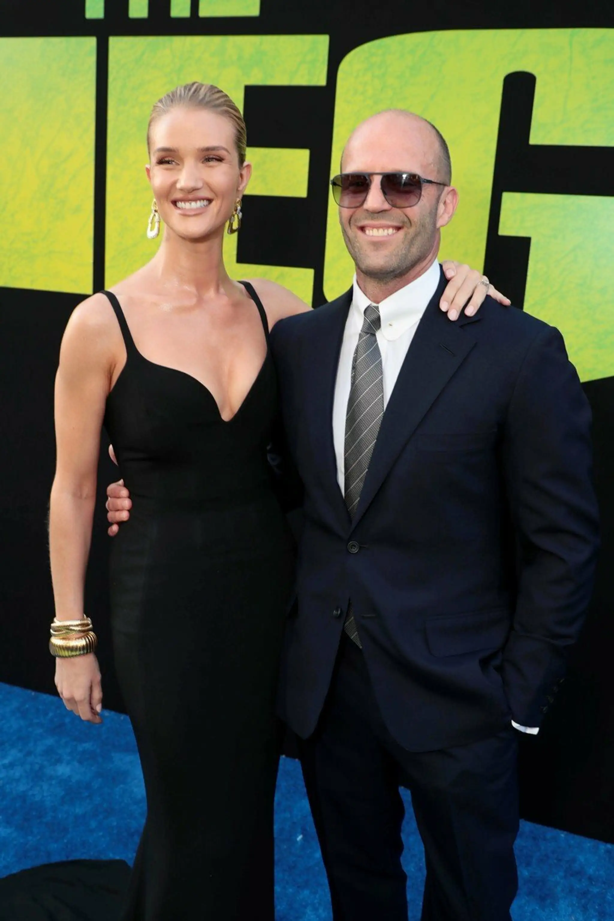 Jason Statham a Rosie Huntington-Whiteley na losangelskej premiére filmu The Meg