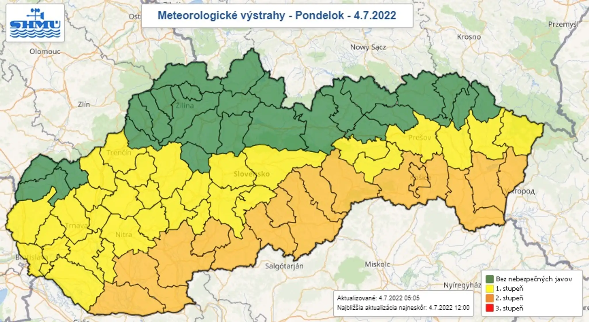 Výstrahy pred vysokými teplotami na pondelok