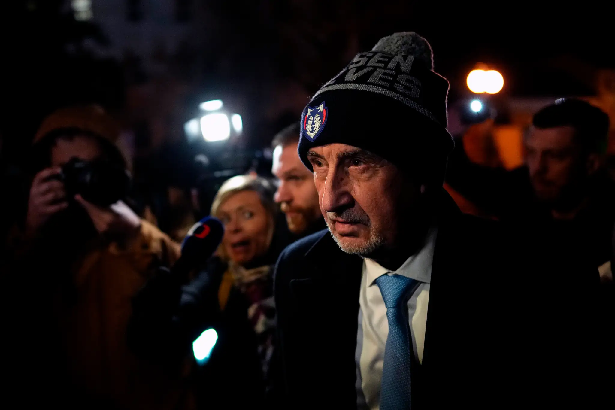  Český prezidentský kandidát a bývalý český expremiér Andrej Babiš prichádza na debatu do Benešova vo štvrtok 19. januára.