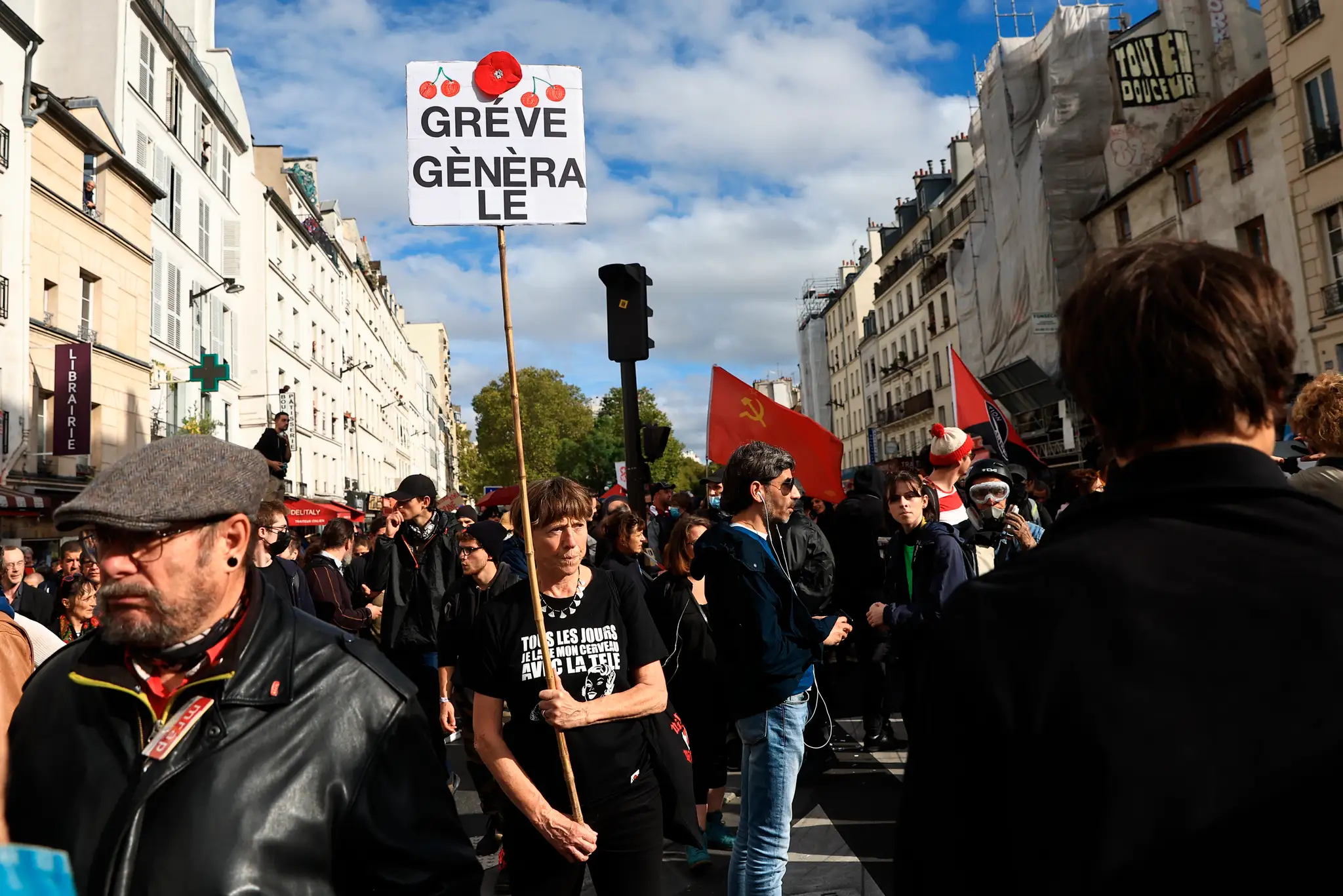 Protest v Paríži.