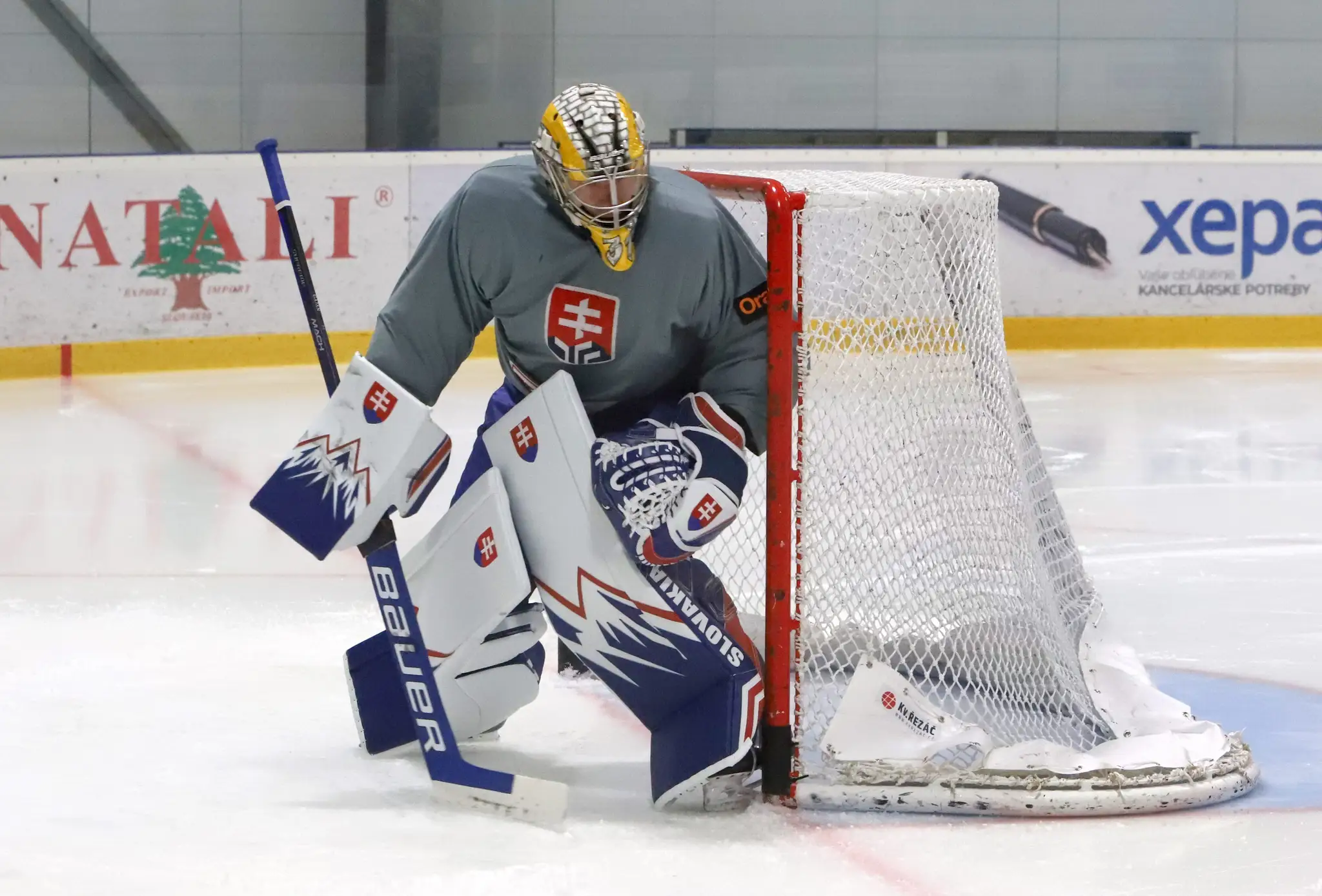 Tréning  slovenskej hokejovej reprezentácie do 20 rokov pred prípravou na juniorský svetový šampionát vo Švédsku.