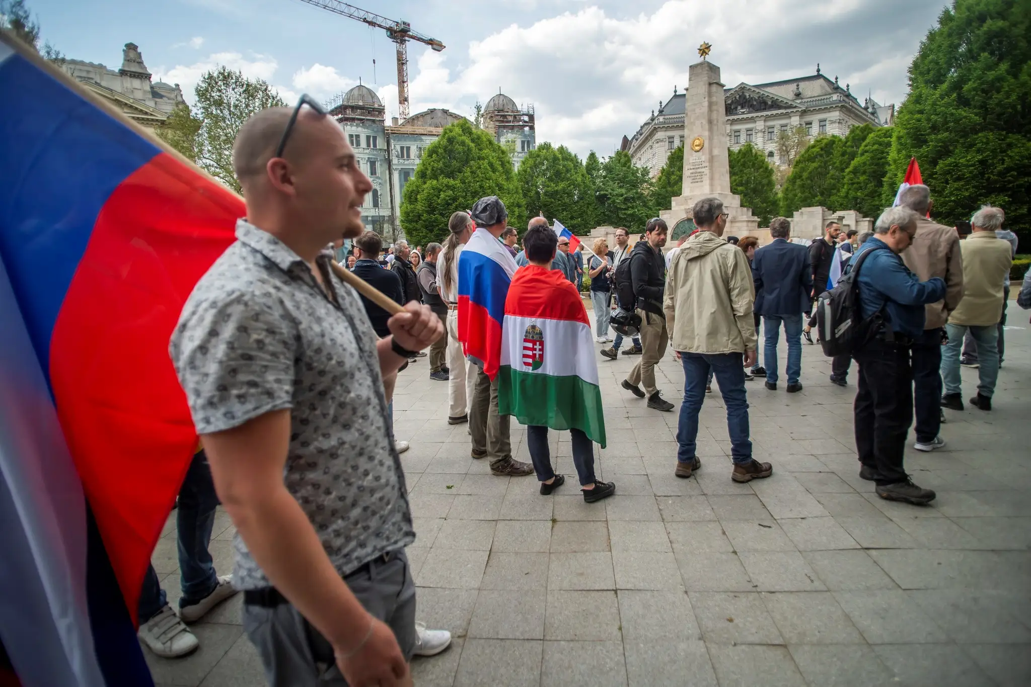 Demonštrácia na podporu Ruska v Budapešti.