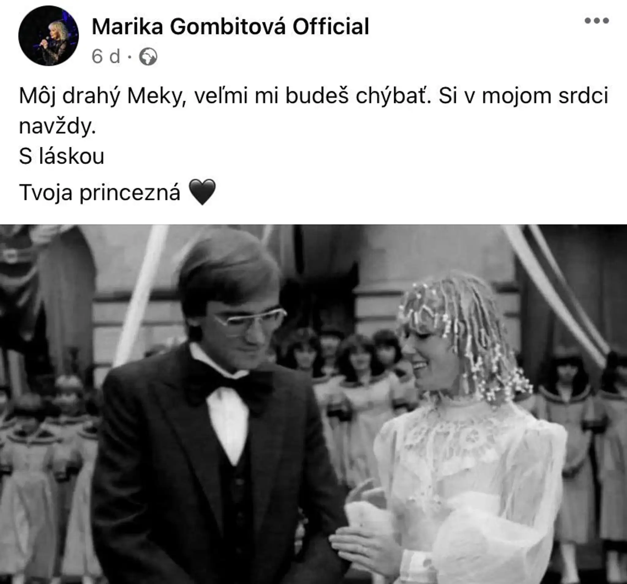 Status Mariky Gombitovej, keď sa dozvedela o Mekyho úmrtí.