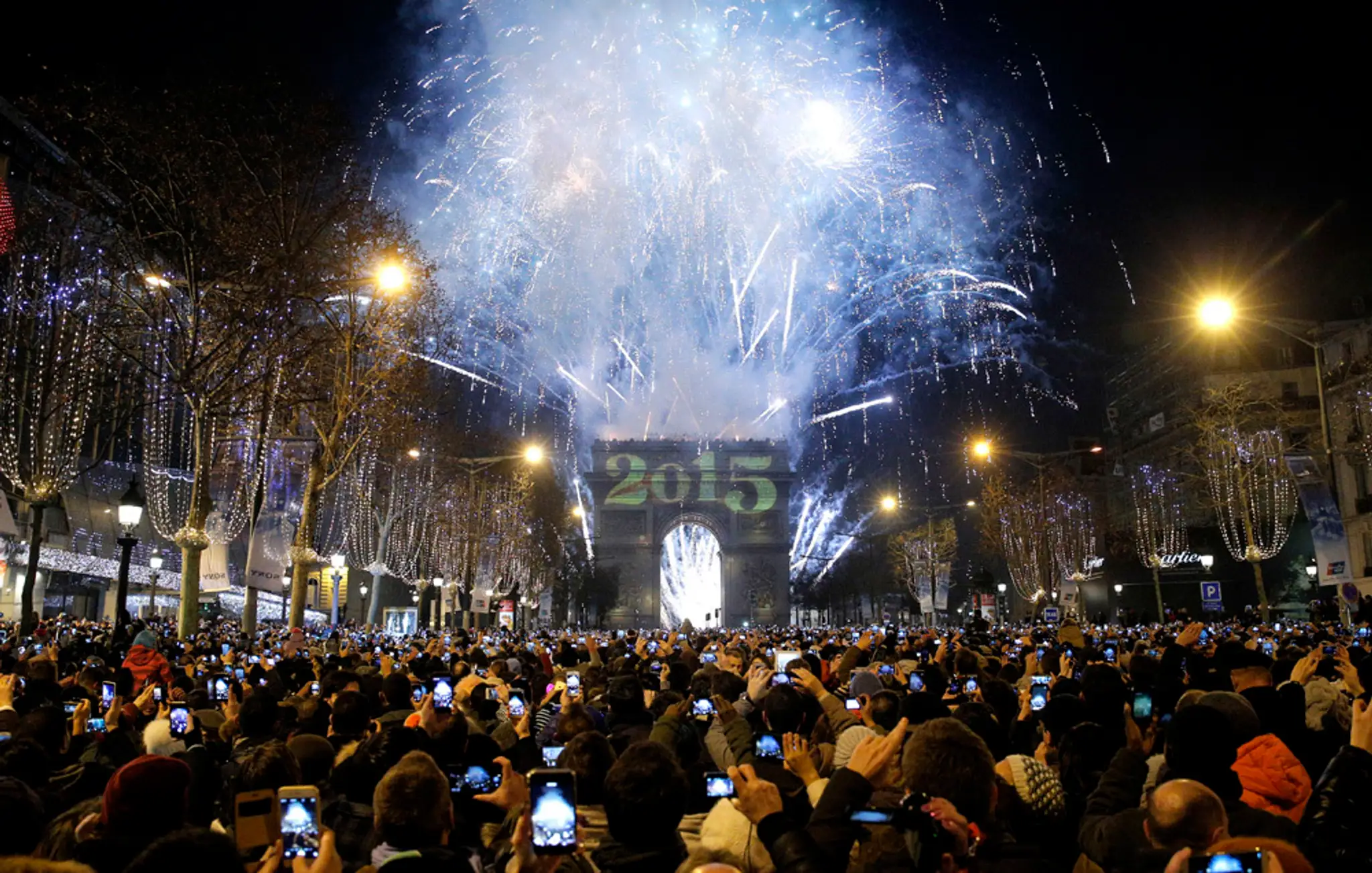 Silvester a Nový rok 2015 v Paríži.