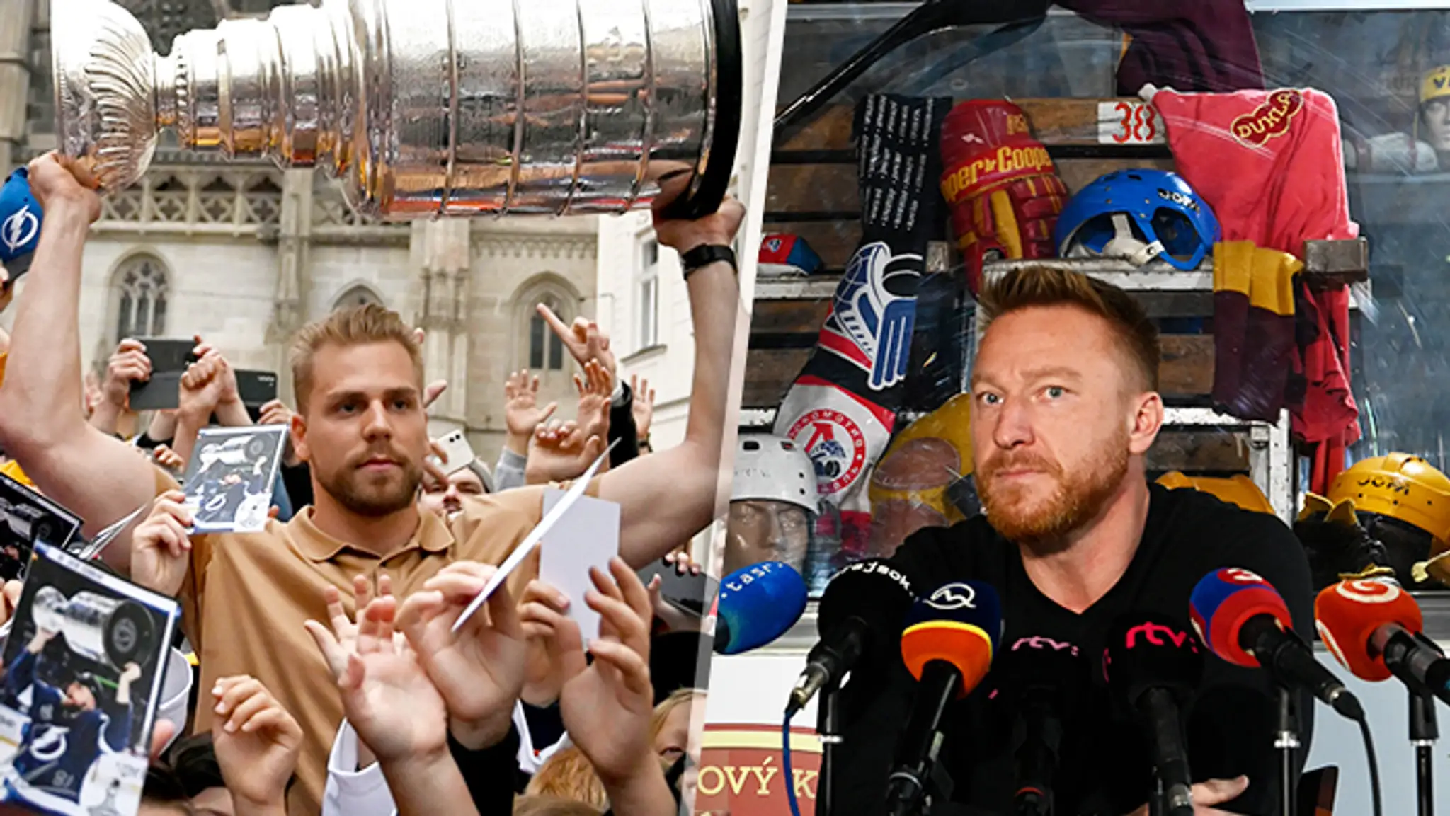 Erik Černák a Marián Hossa.