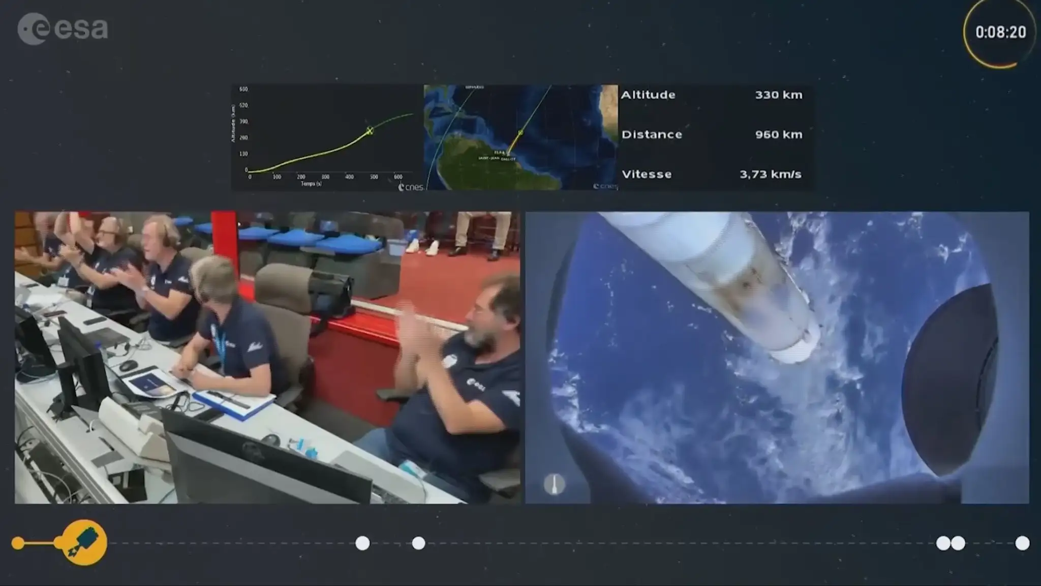 Štart rakety so slovenskou družicou.