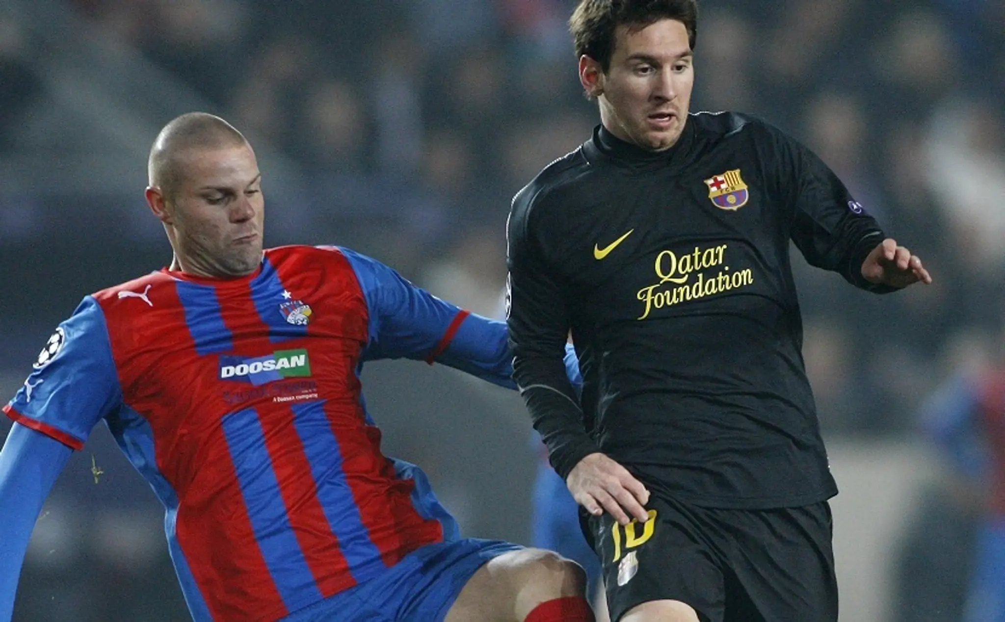 David Bystroň a Lionel Messi.
