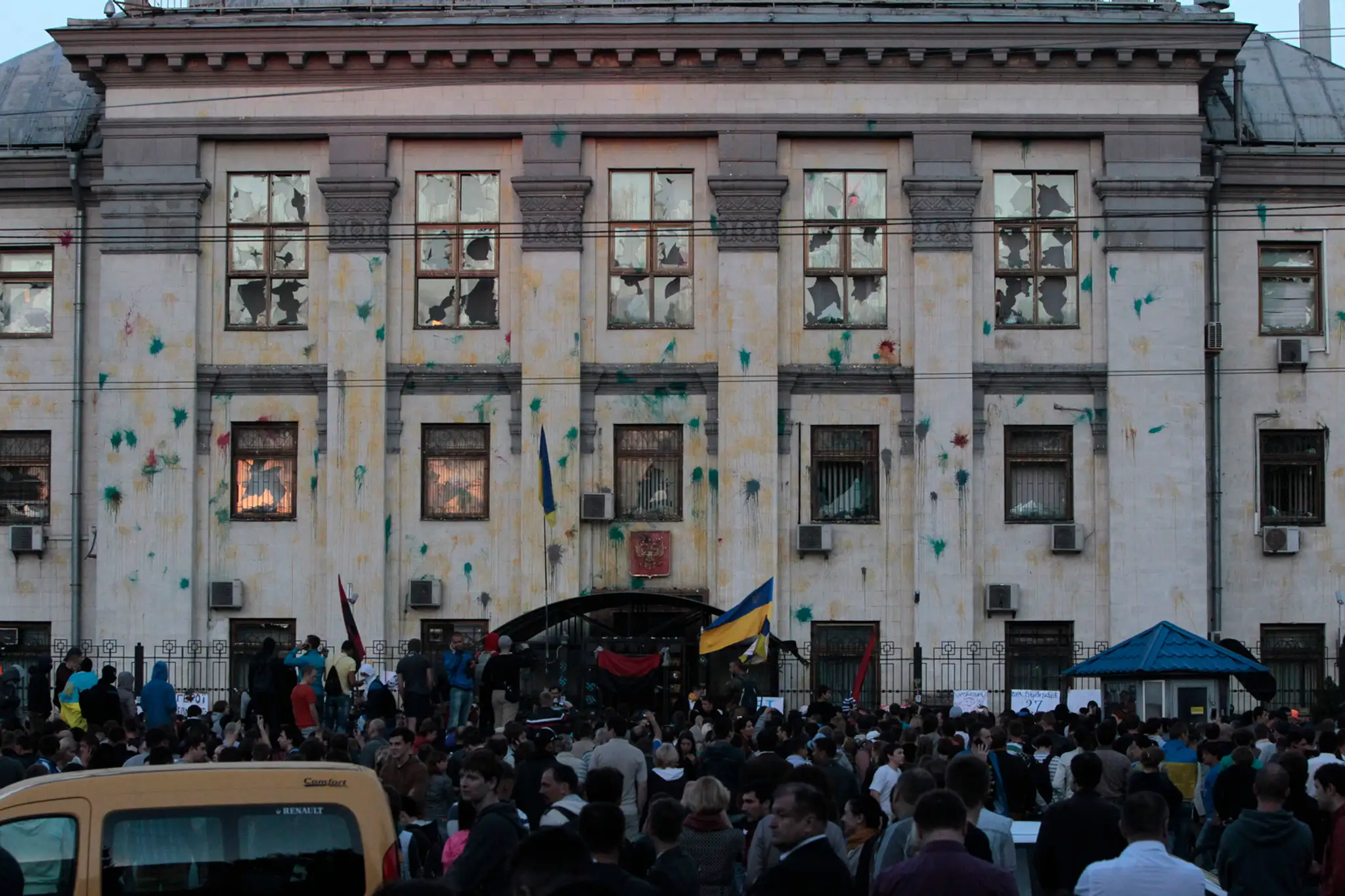 Ruské veľvyslanectvo na Ukrajine- protest- archívna snímka.