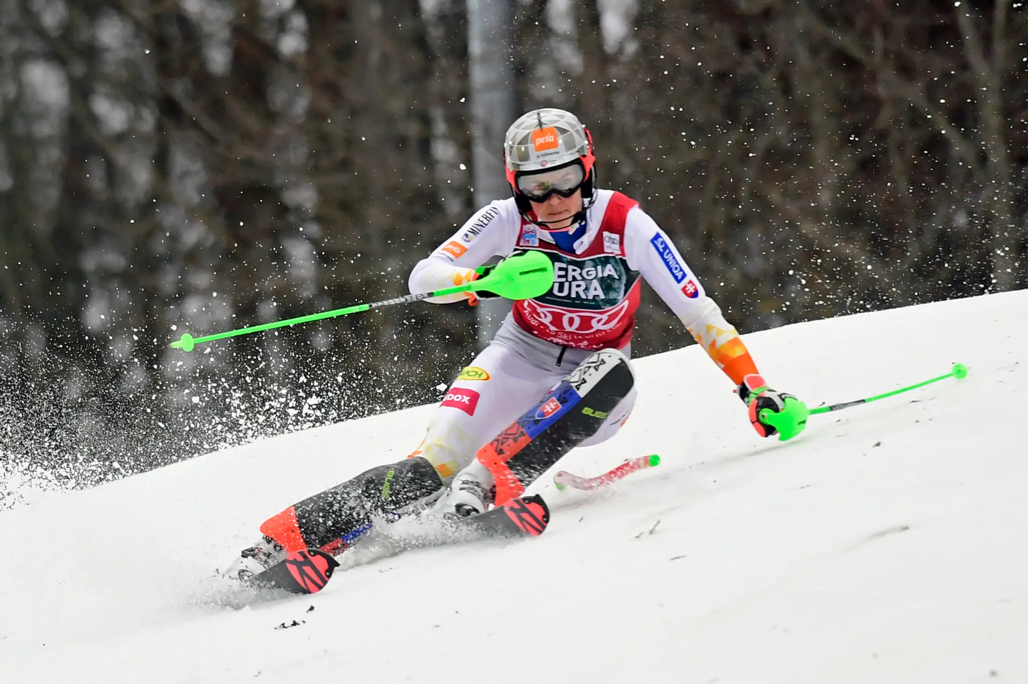 Petra Vlhová v prvom kole slalomu žien Svetového pohára v alpskom lyžovaní v Záhrebe.