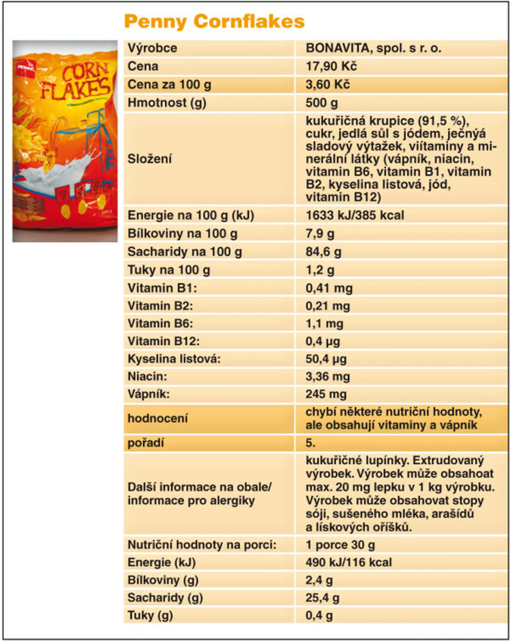 5.miesto: Penny Cornflakes