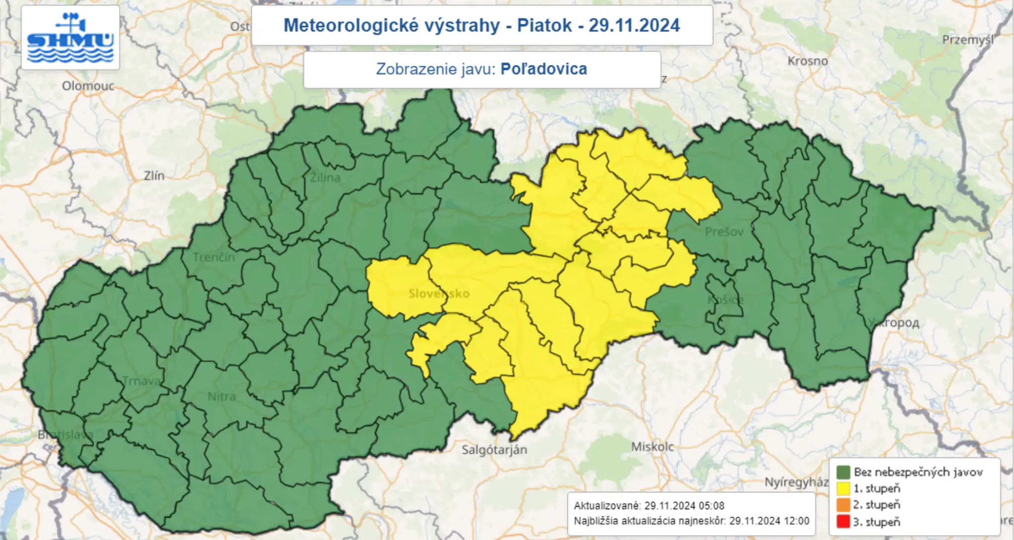 Výstrahy pred poľadovicou