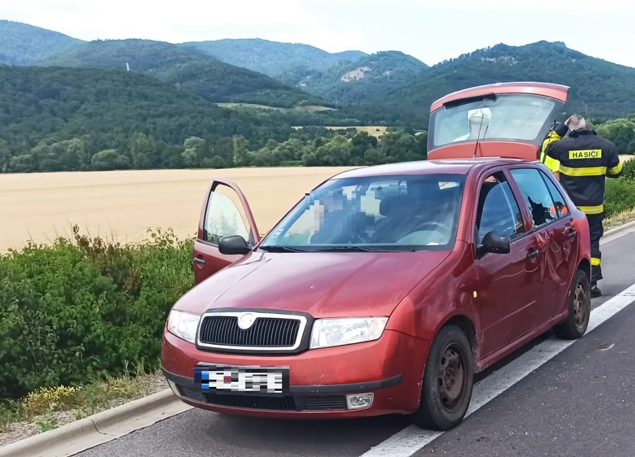 Záber z miesta nehody.
