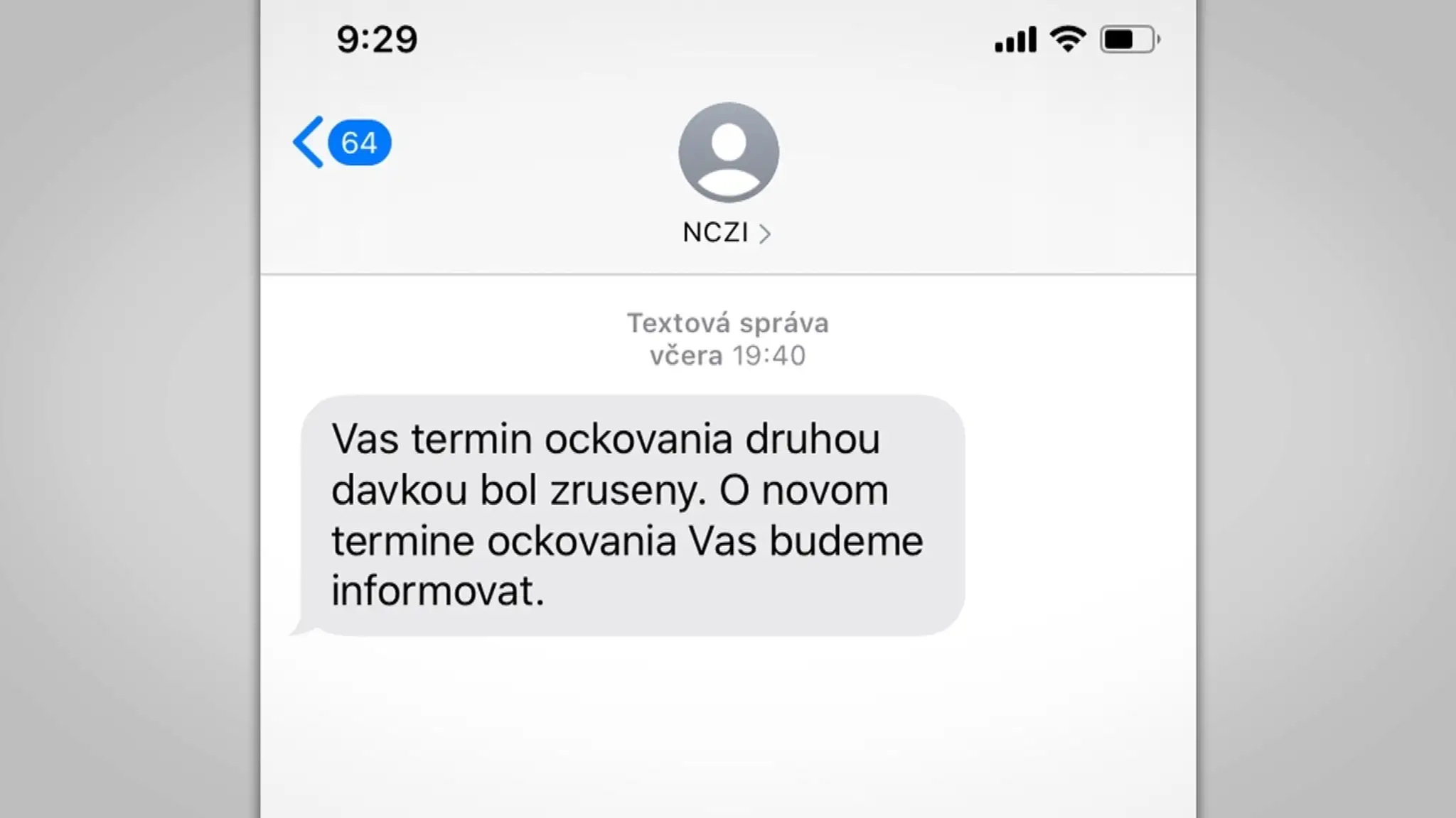 Storno esemesky štát rozposiela od včerajšieho večera.