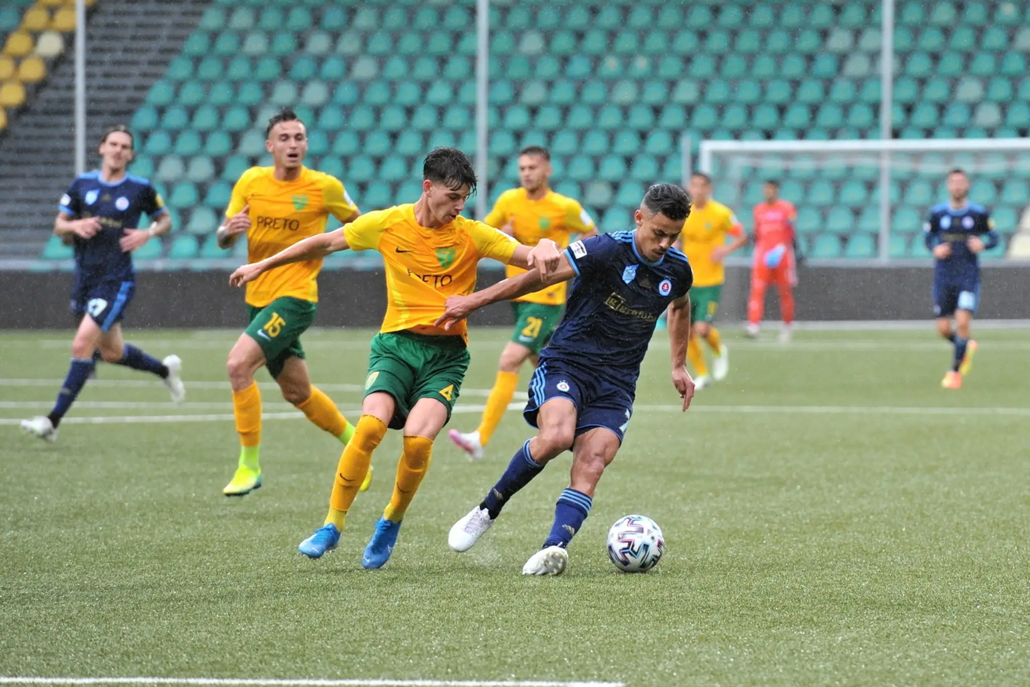 Majstrovská radosť futbalistov ŠK Slovan Bratislava.