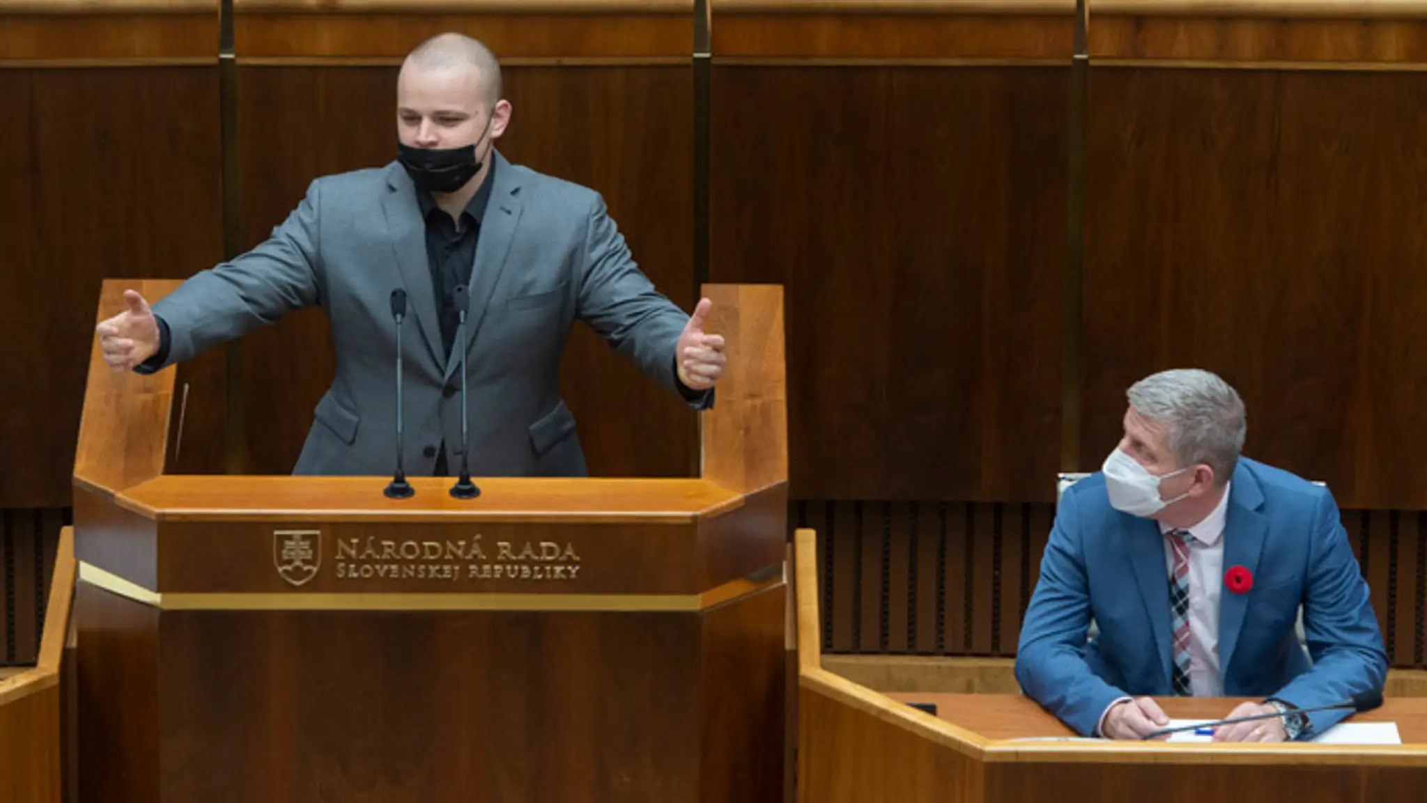 Milan Mazurek a minister zdravotníctva Vladimír Lengvarský.