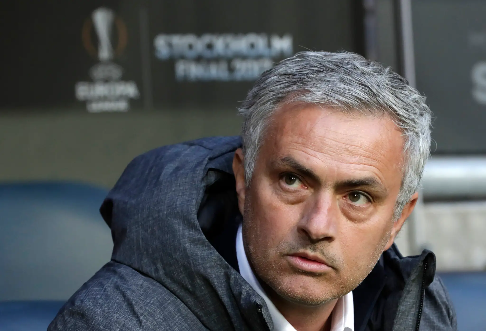 Kouč ManUtd José Mourinho počas finále EL proti Ajaxu.