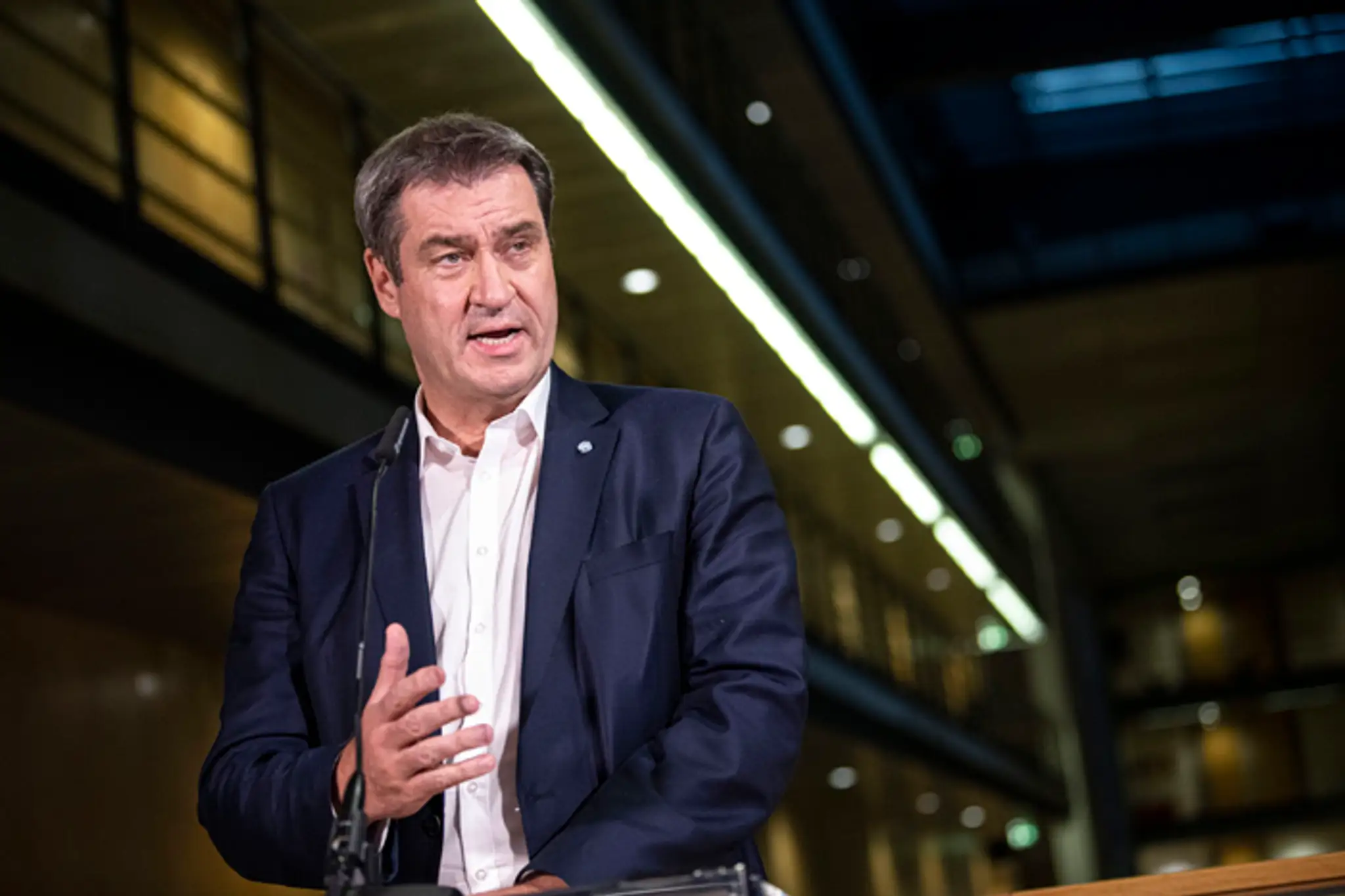 Líder Kresťanskosociálnej únie (CSU) a  premiér spolkovej krajiny Bavorsko Markus Söder.