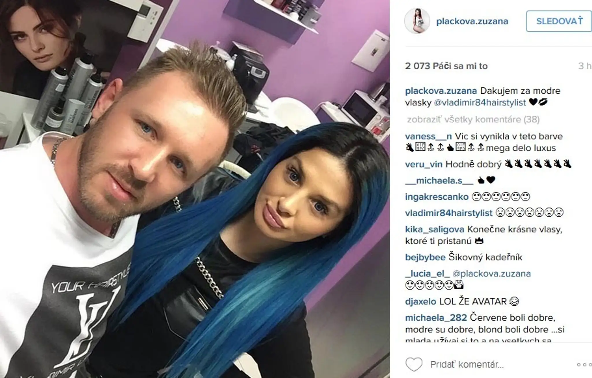Zuzana Plačková s modrým három.