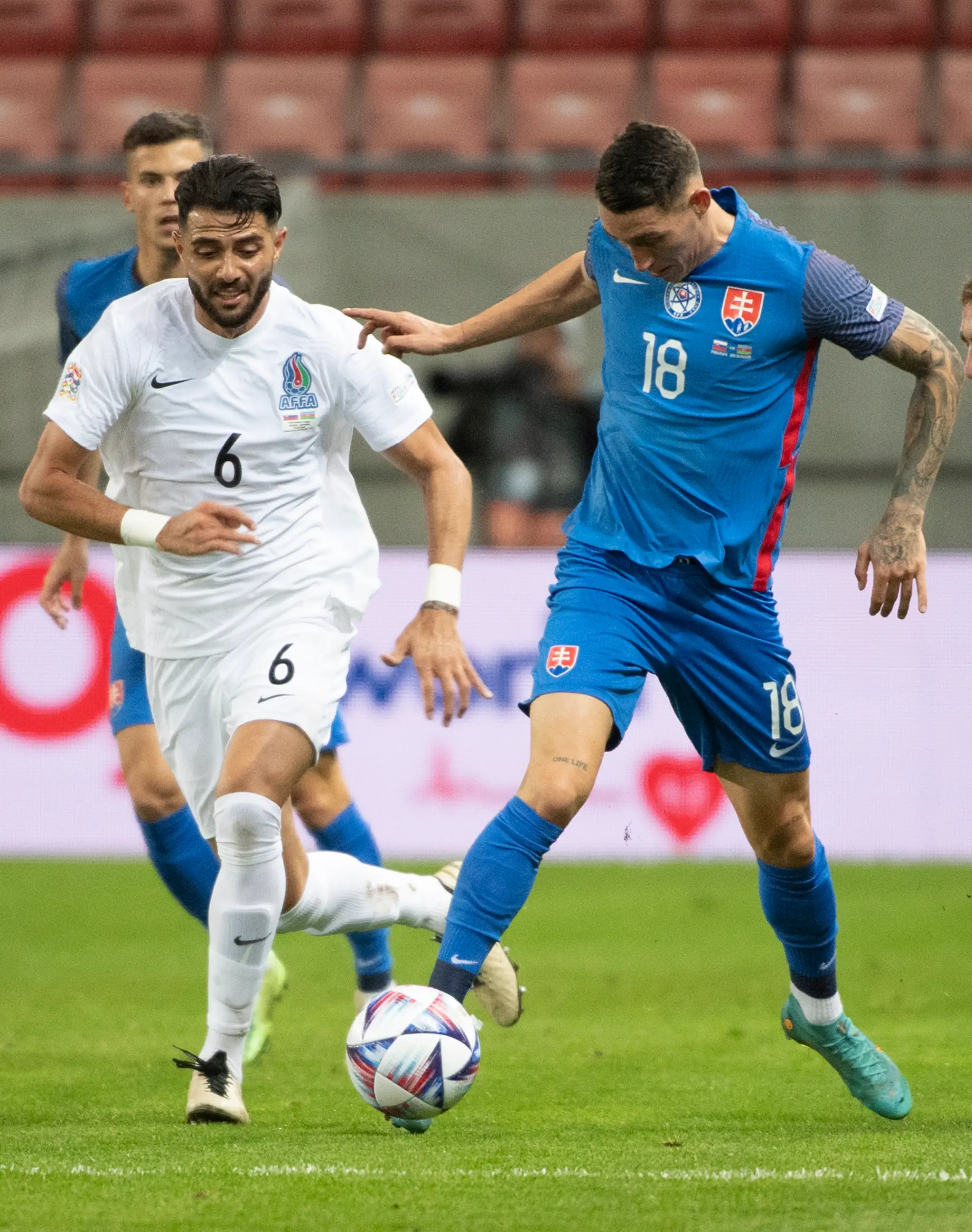 Momentka zo zápasu Slovensko - Azerbajdžan