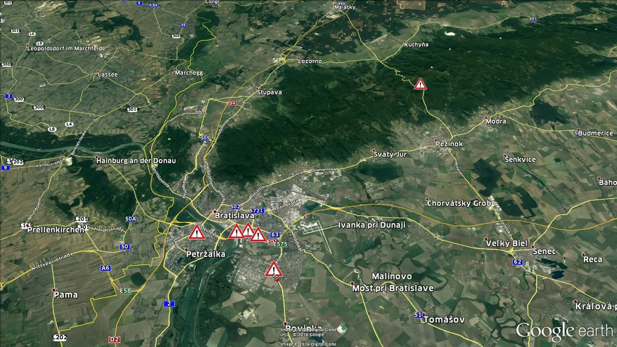 Nehodové úseky Bratislavský kraj (od 01. 04. do 30. 09. 2016)