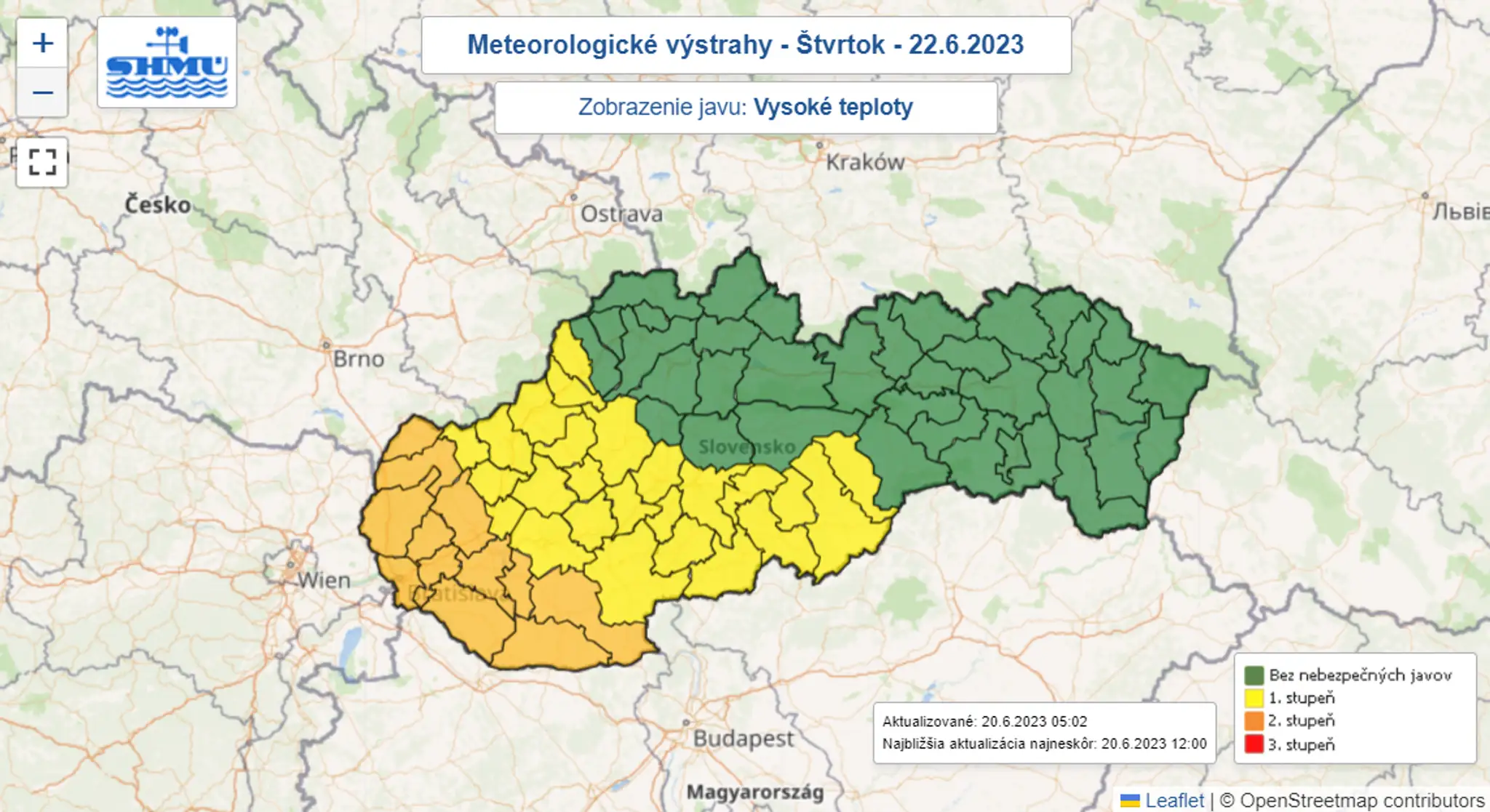 Štvrtok - výstrahy pred teplom