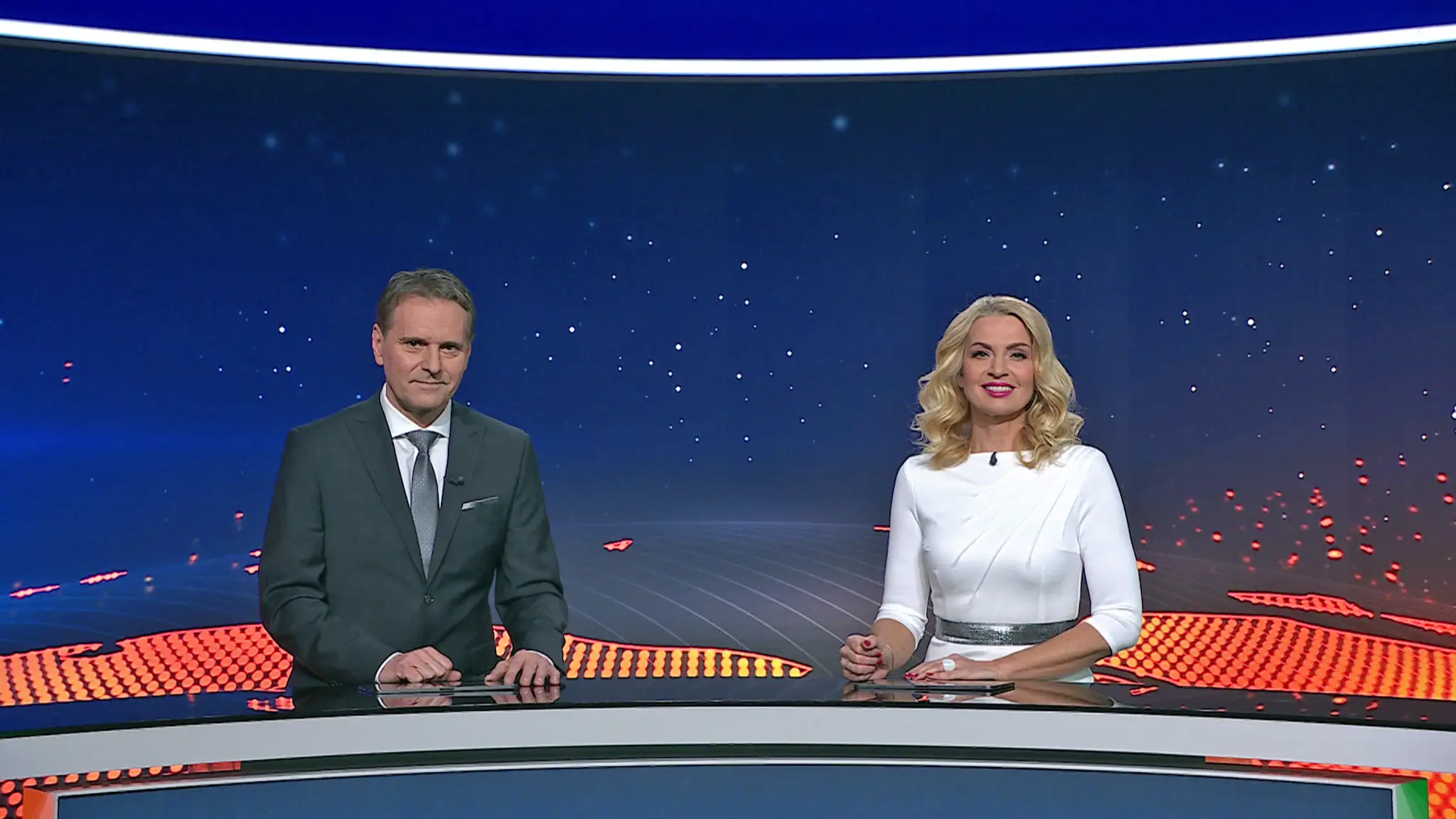 Jaroslav Zápala a Marianna Ďurianová v relácii Televízne noviny