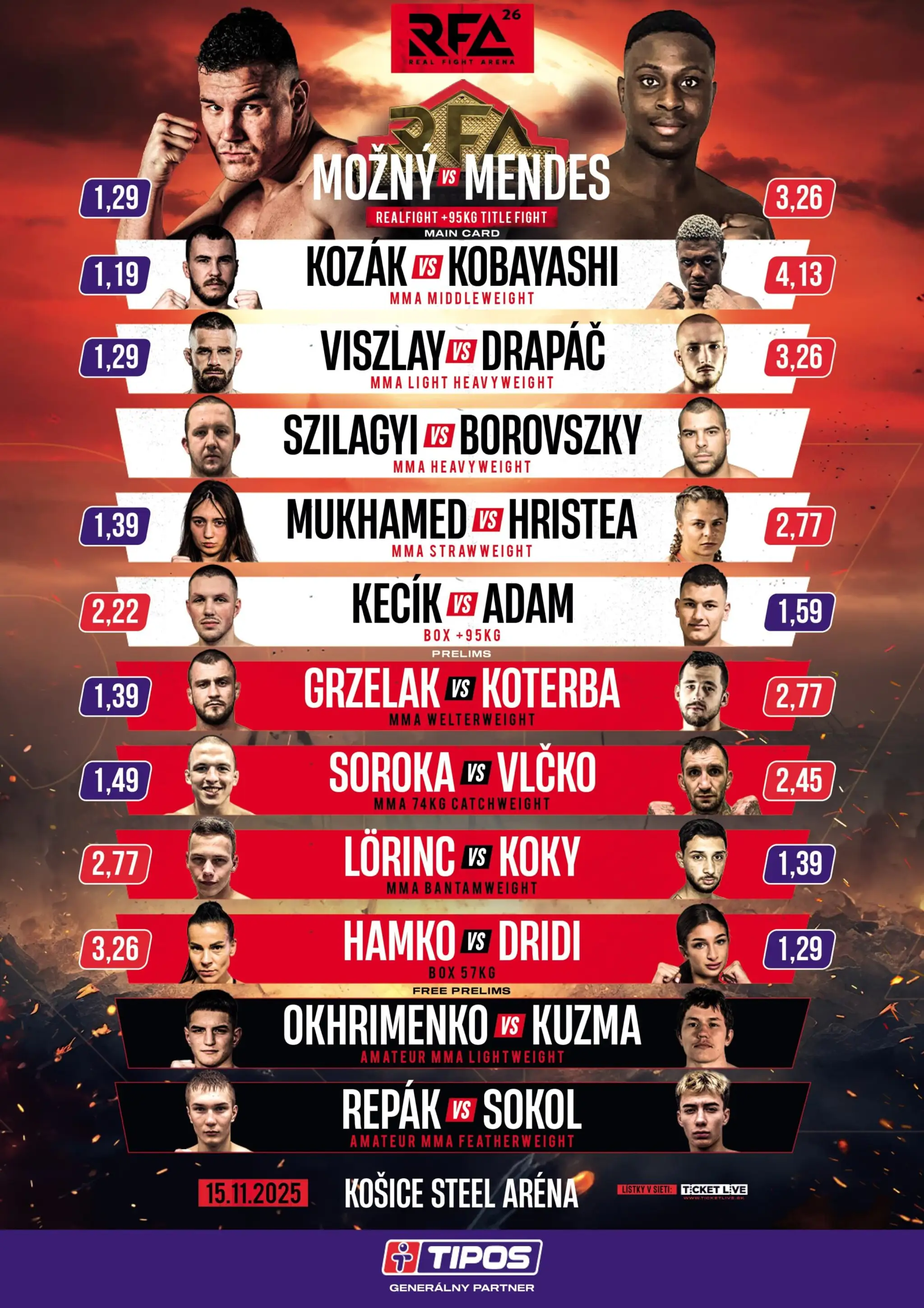 RFA 26 fight card