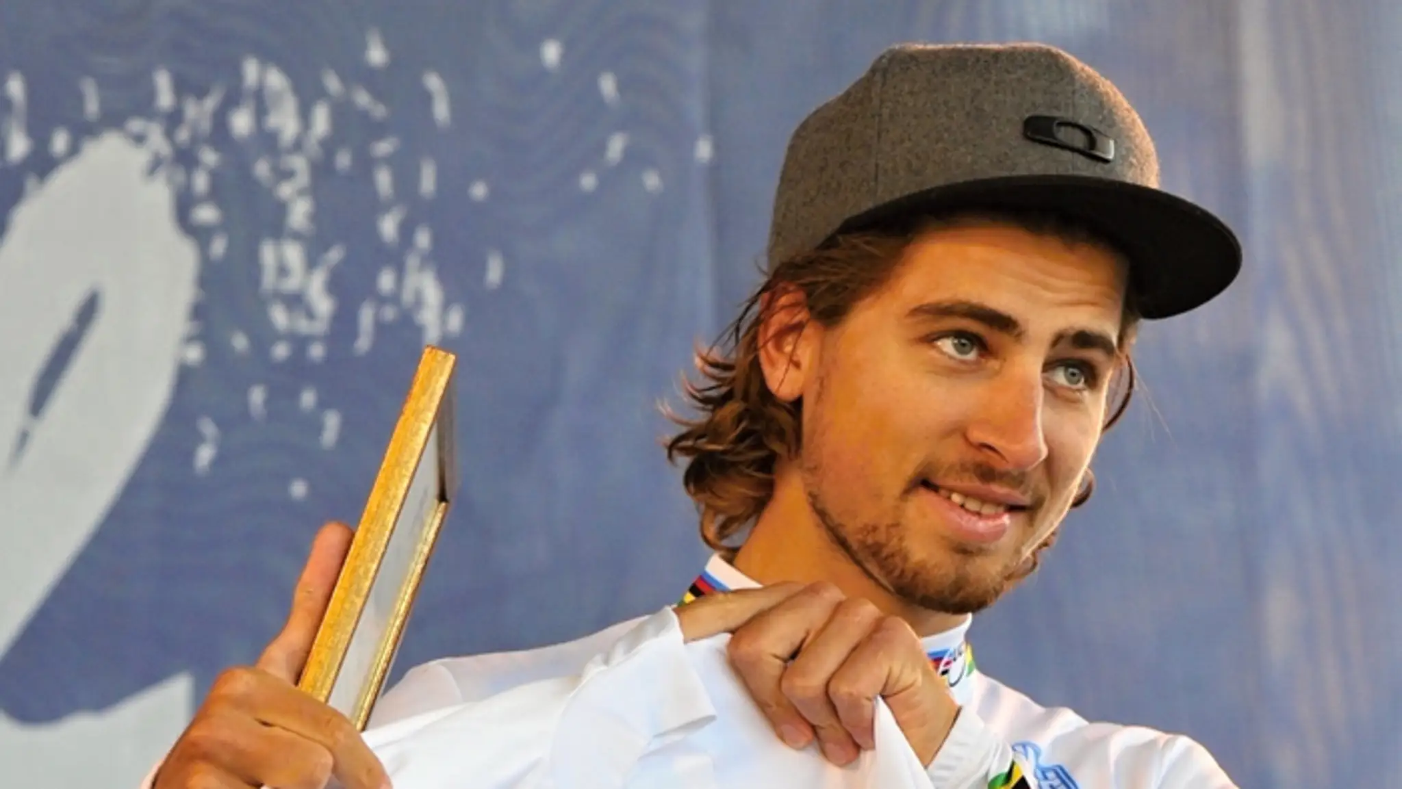 Peter Sagan na oslavách titulu majstra sveta v Žiline.