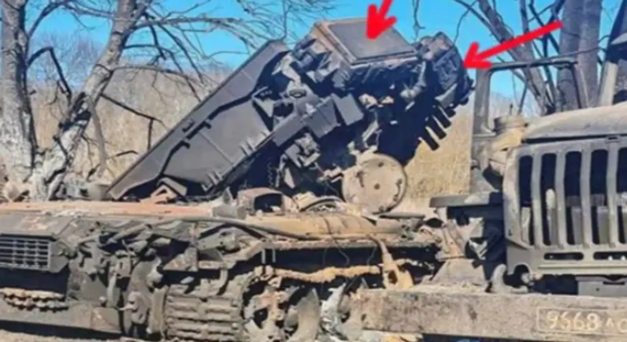 Zničený tank.