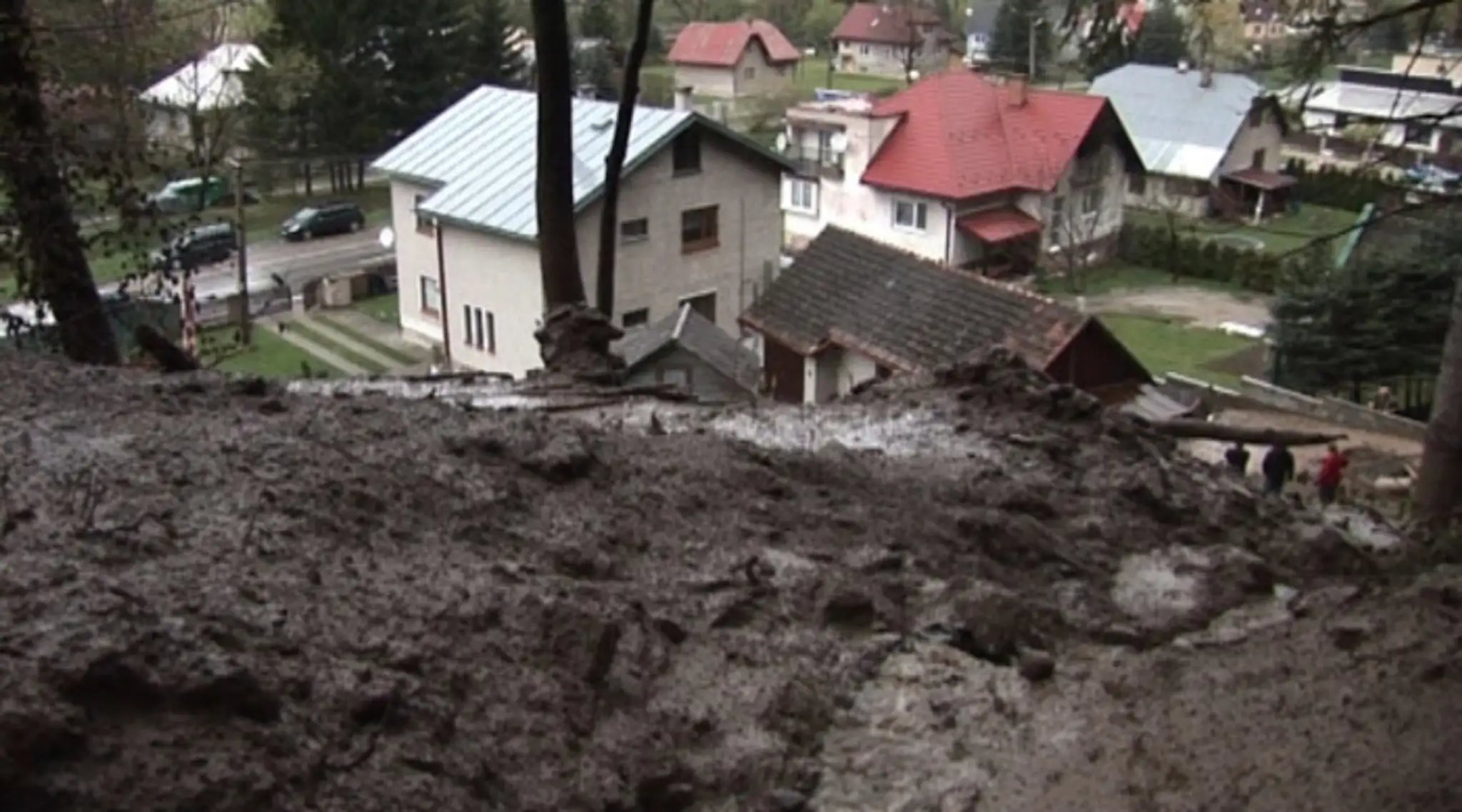 Zosuv pôdy v Ružomberku.