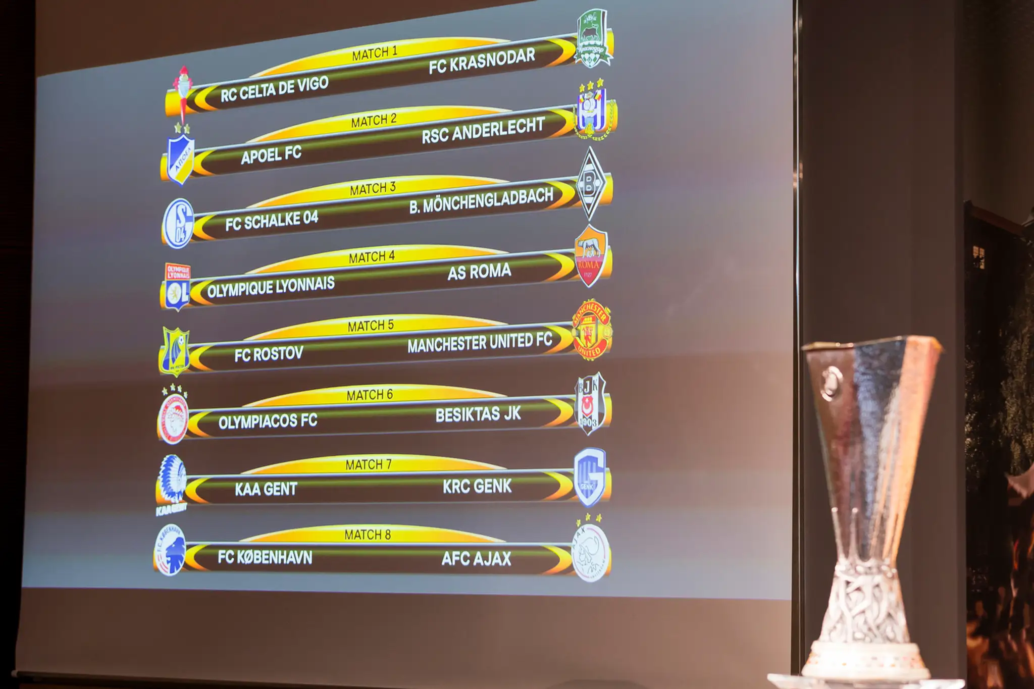 Osemfinálové dvojice Európskej ligy UEFA, ktoré vyžrebovali v sídle UEFA vo švajčiarskom Nyone.